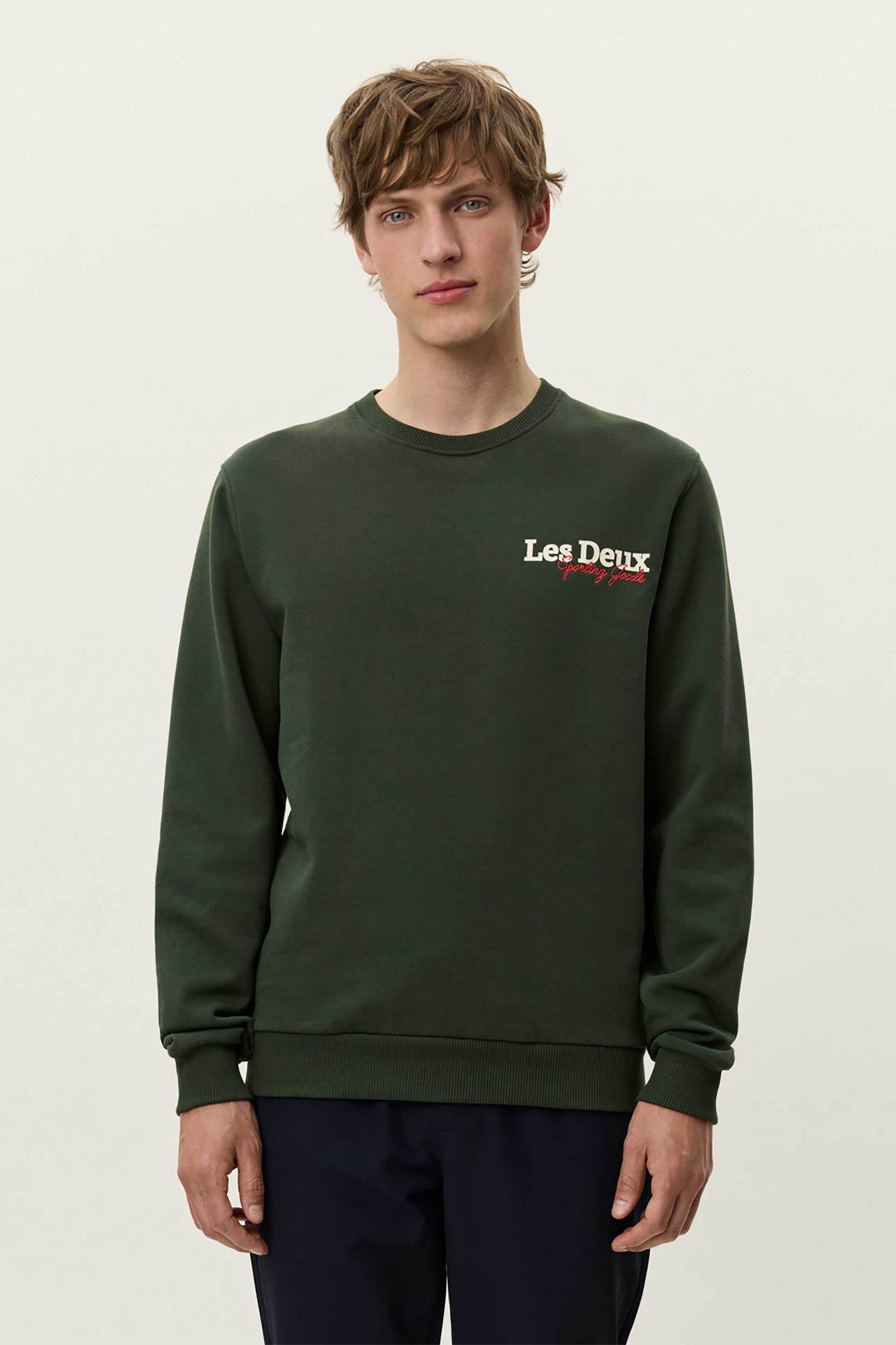 Les Deux ανδρική μπλούζα φούτερ με λογότυπο Regular Fit "Racing" - 1000474 Πράσινο Σκούρο