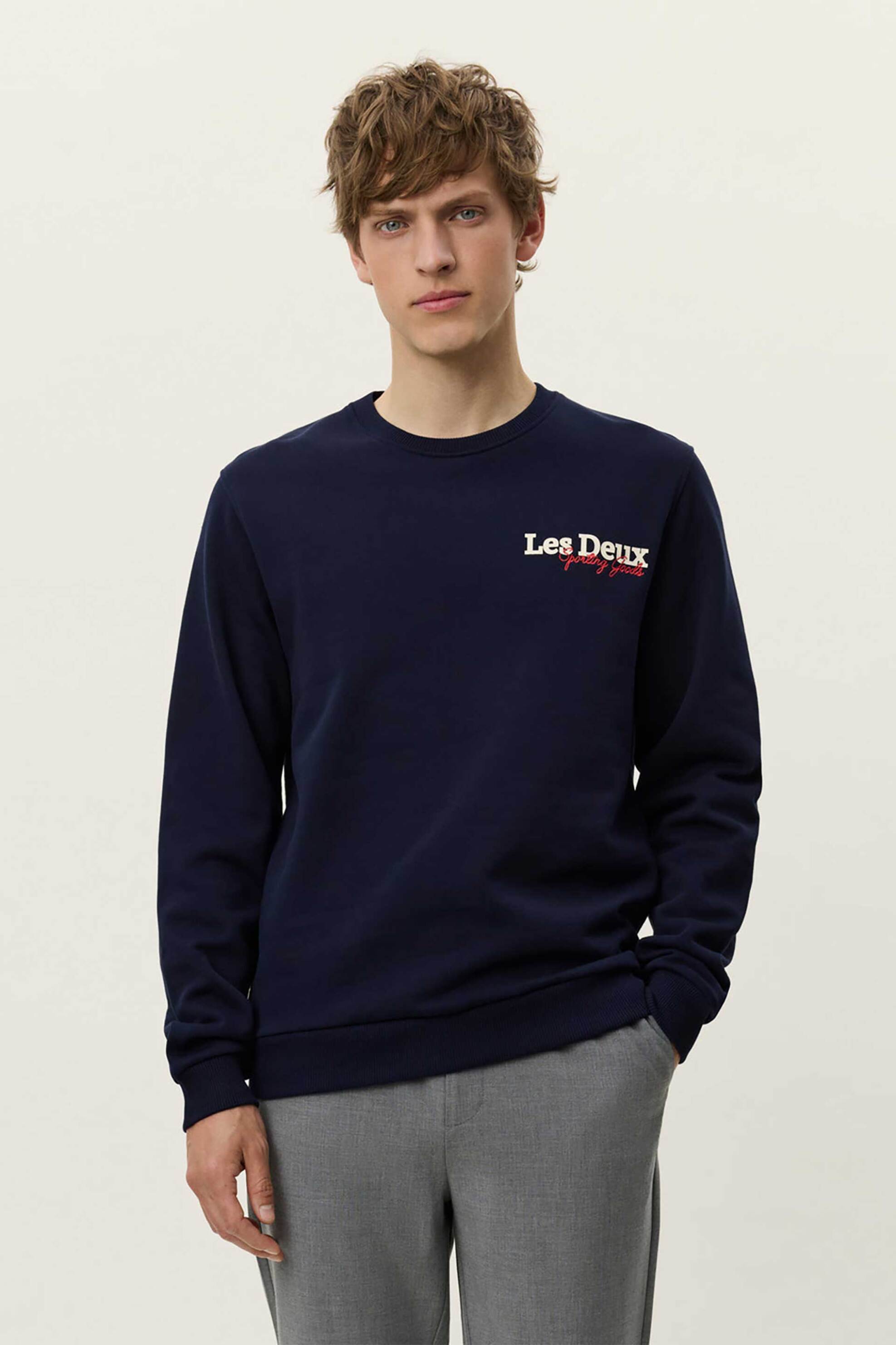 Les Deux ανδρική μπλούζα φούτερ με λογότυπο Regular Fit "Racing" - 1000474 Μπλε Σκούρο