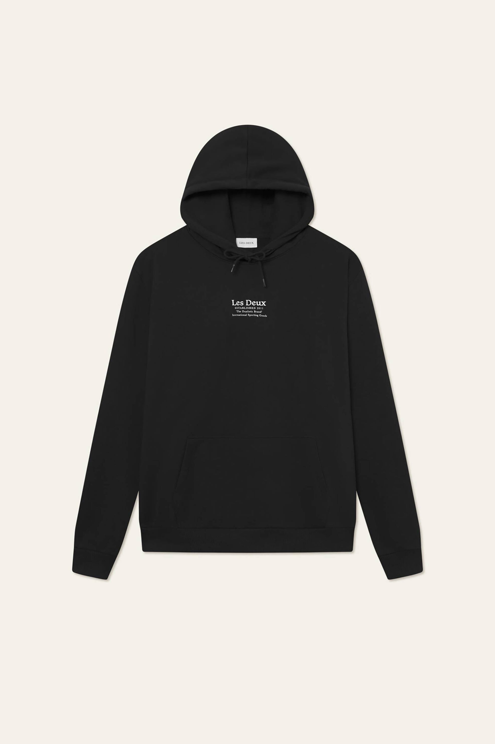 Les Deux ανδρική μπλούζα φούτερ με κουκούλα και λογότυπο Regular Fit "Established" - 1000479 Μαύρο
