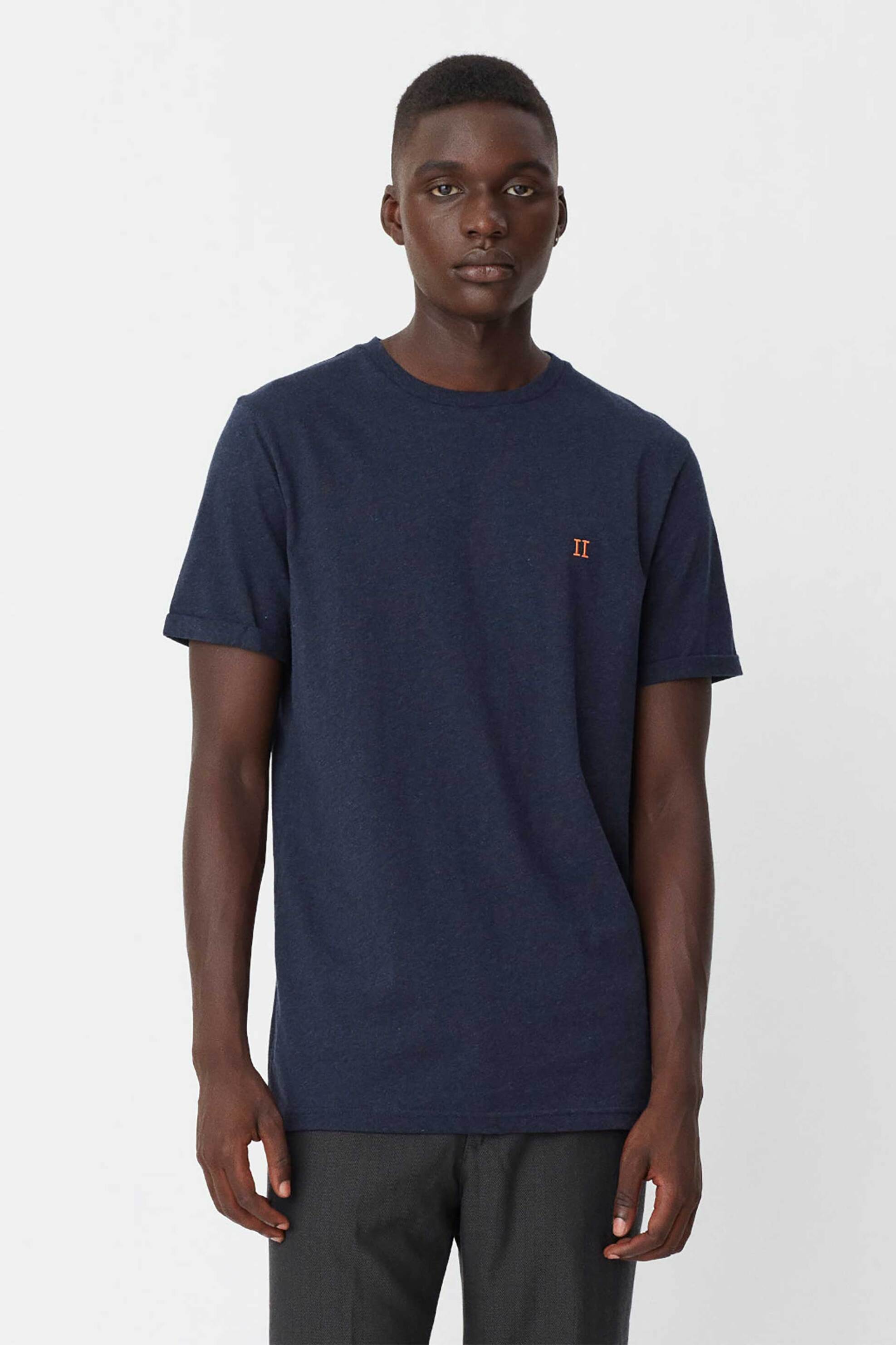 Les Deux ανδρικό T-shirt με κεντημένο logo Slim Fit "Norregaard" - 100101008 Μπλε Σκούρο