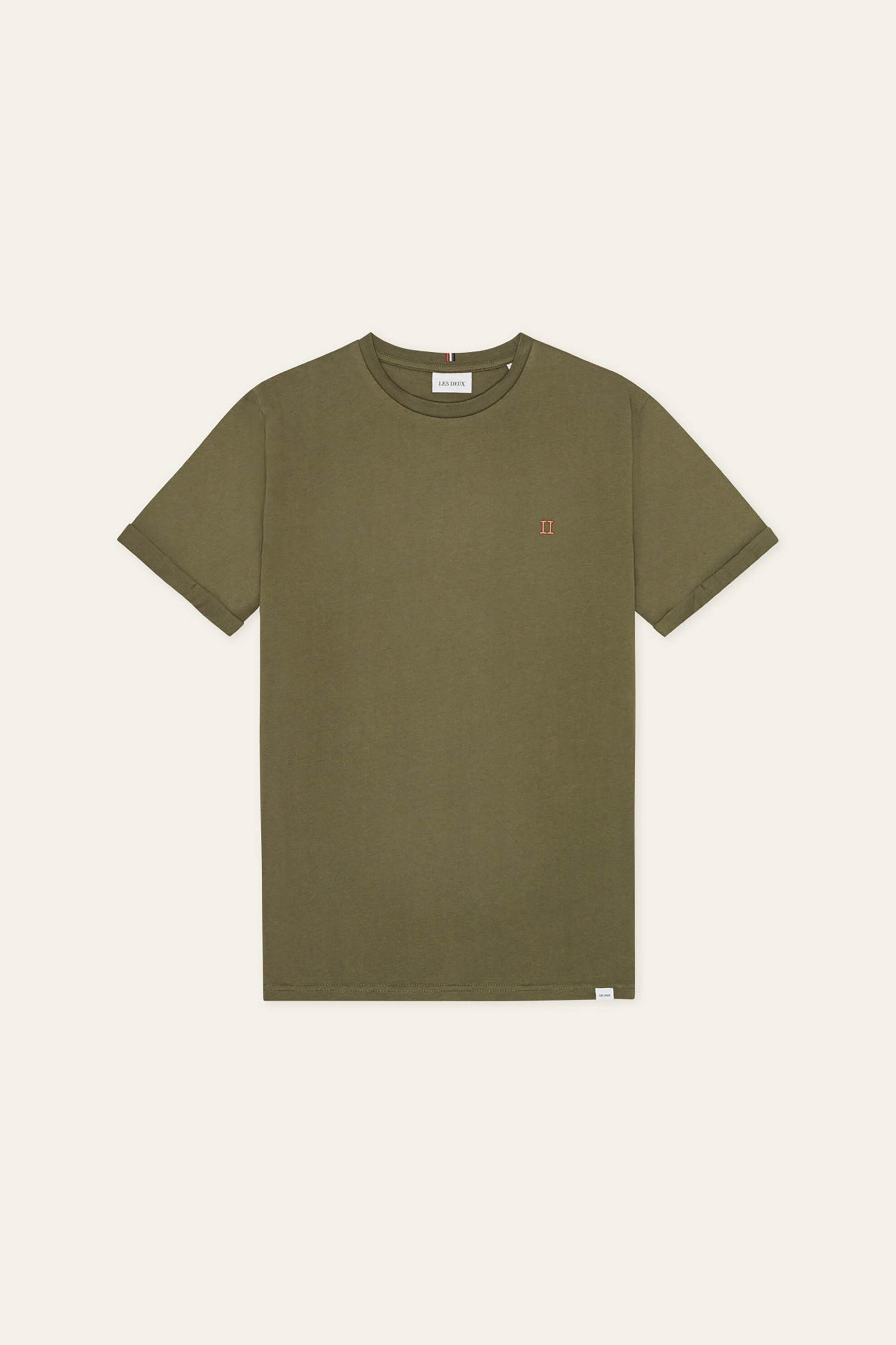 Les Deux ανδρικό T-shirt με κεντημένο logo Slim Fit "Norregaard" - 100101008 Λαδί