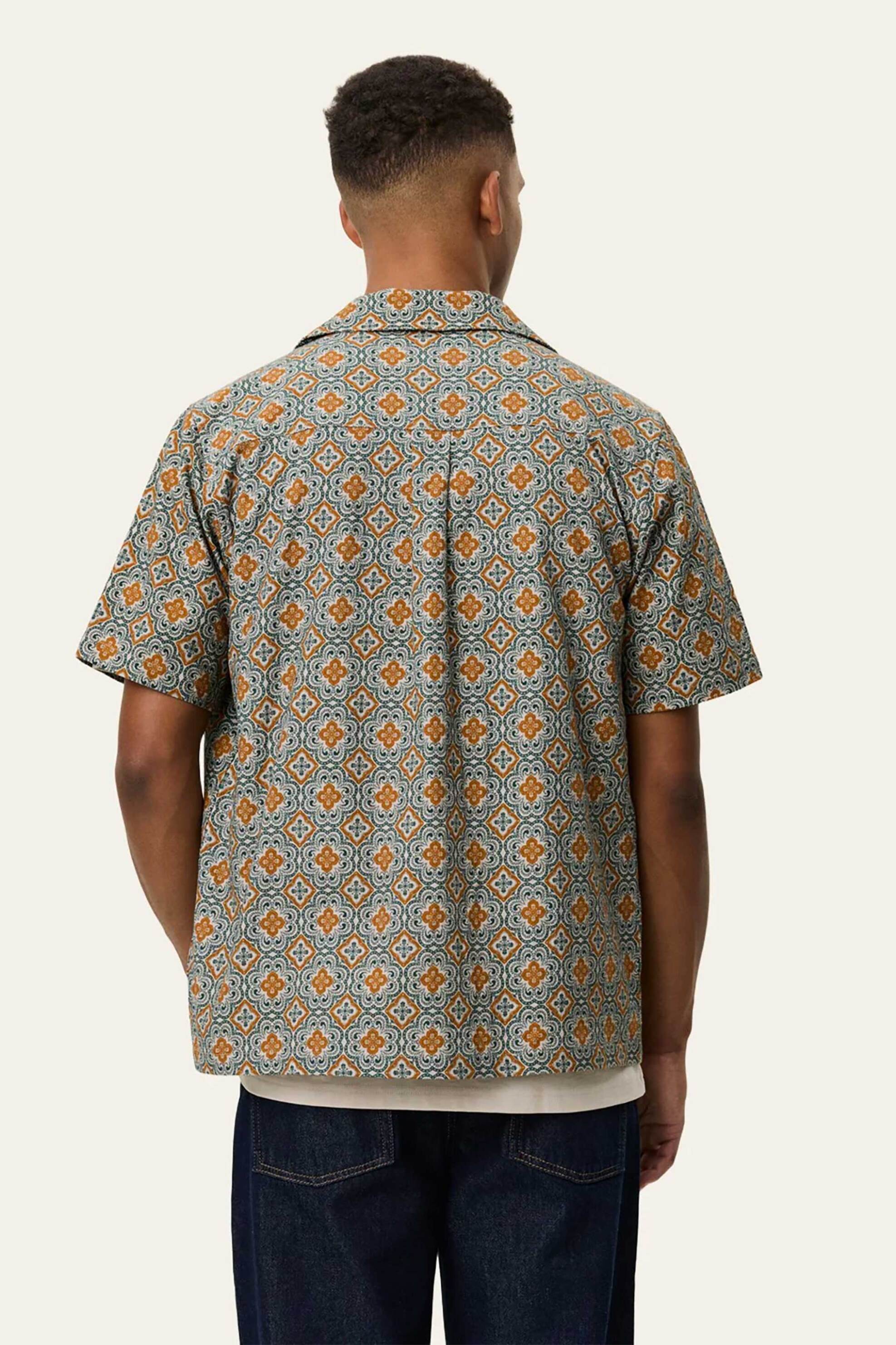 Les Deux Ανδρικό Κοντομάνικο Πουκάμισο με All-Over Arabesque Print Regular Fit Lukas - 1001372 Λαδί