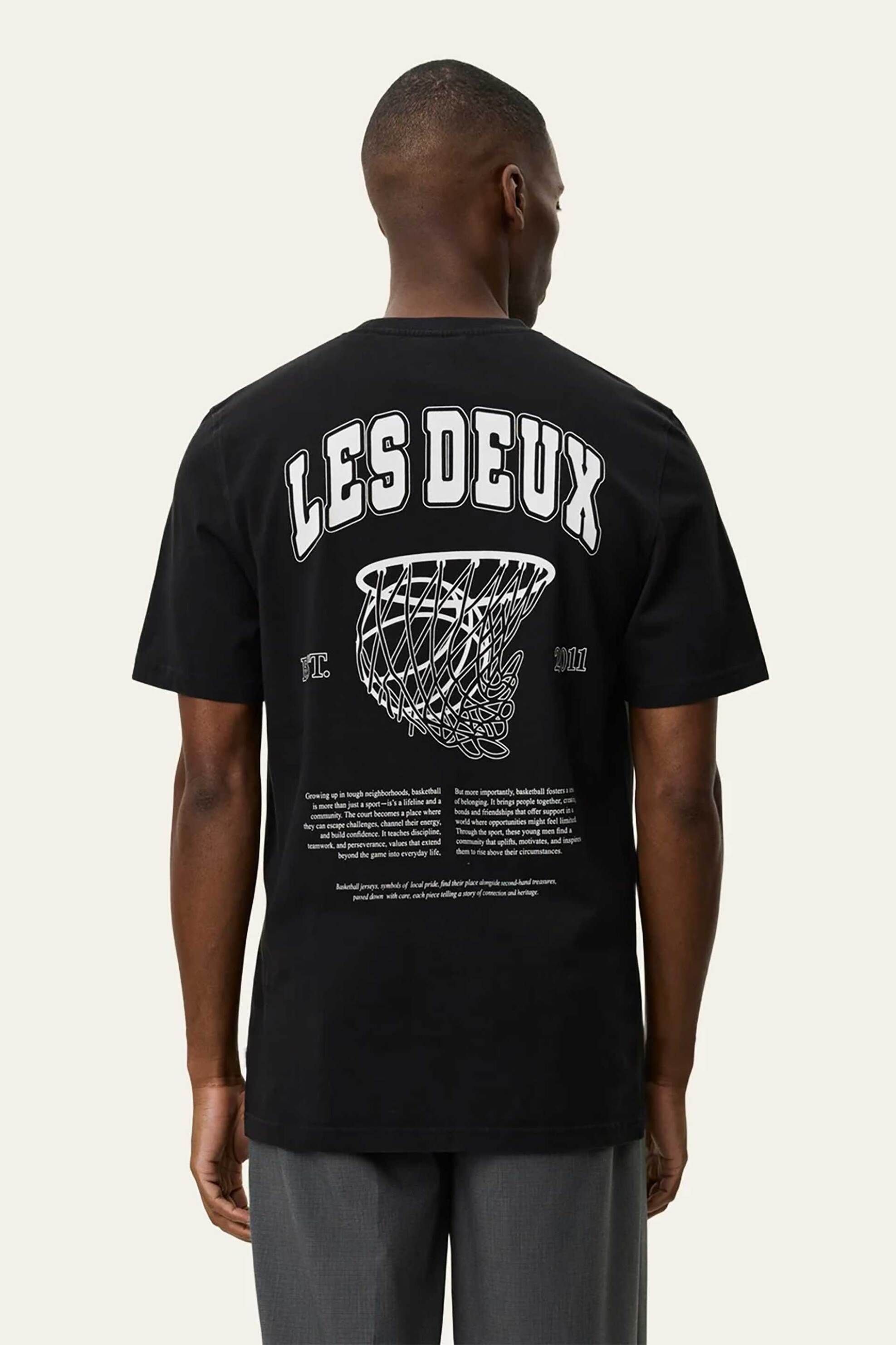 Les Deux Ανδρικό T-Shirt Regular Fit Brady Hoop - 1001473 Μαύρο