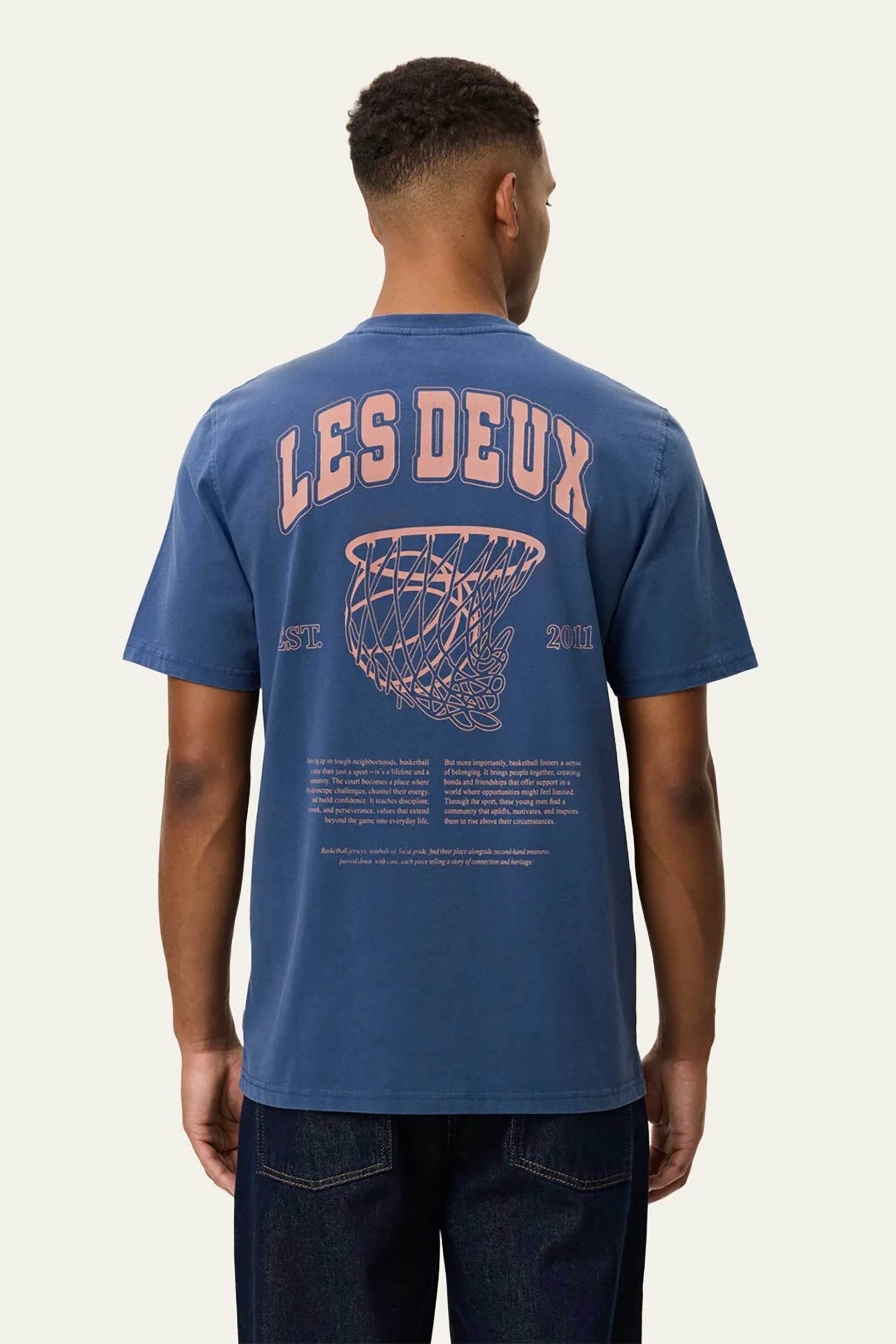 Les Deux Ανδρικό T-Shirt Regular Fit Brady Hoop - 1001473 Μπλε Σκούρο