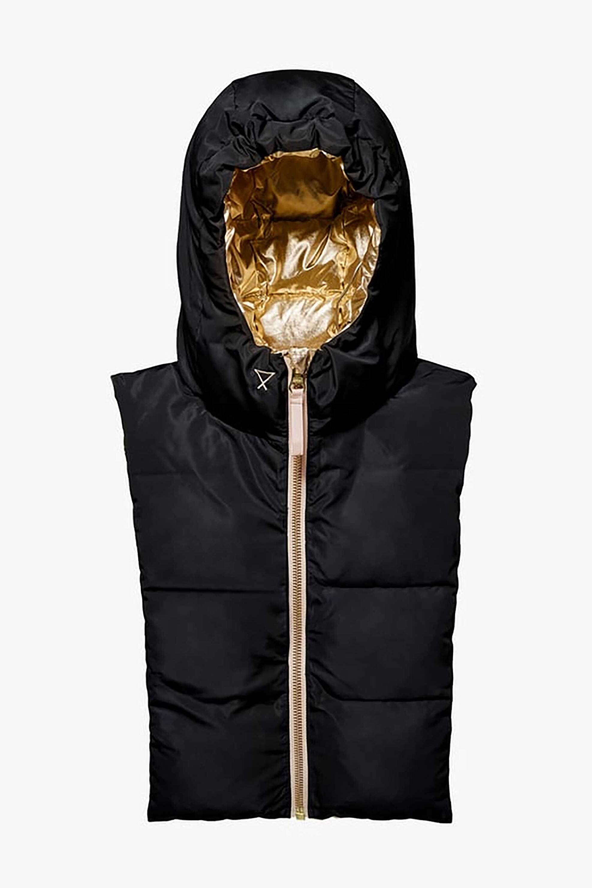 Fudoon γυναικείo μπoυφάν γιλέκο διπλής όψης - FD22-001-900 Μαύρο - Χρυσό φωτογραφία