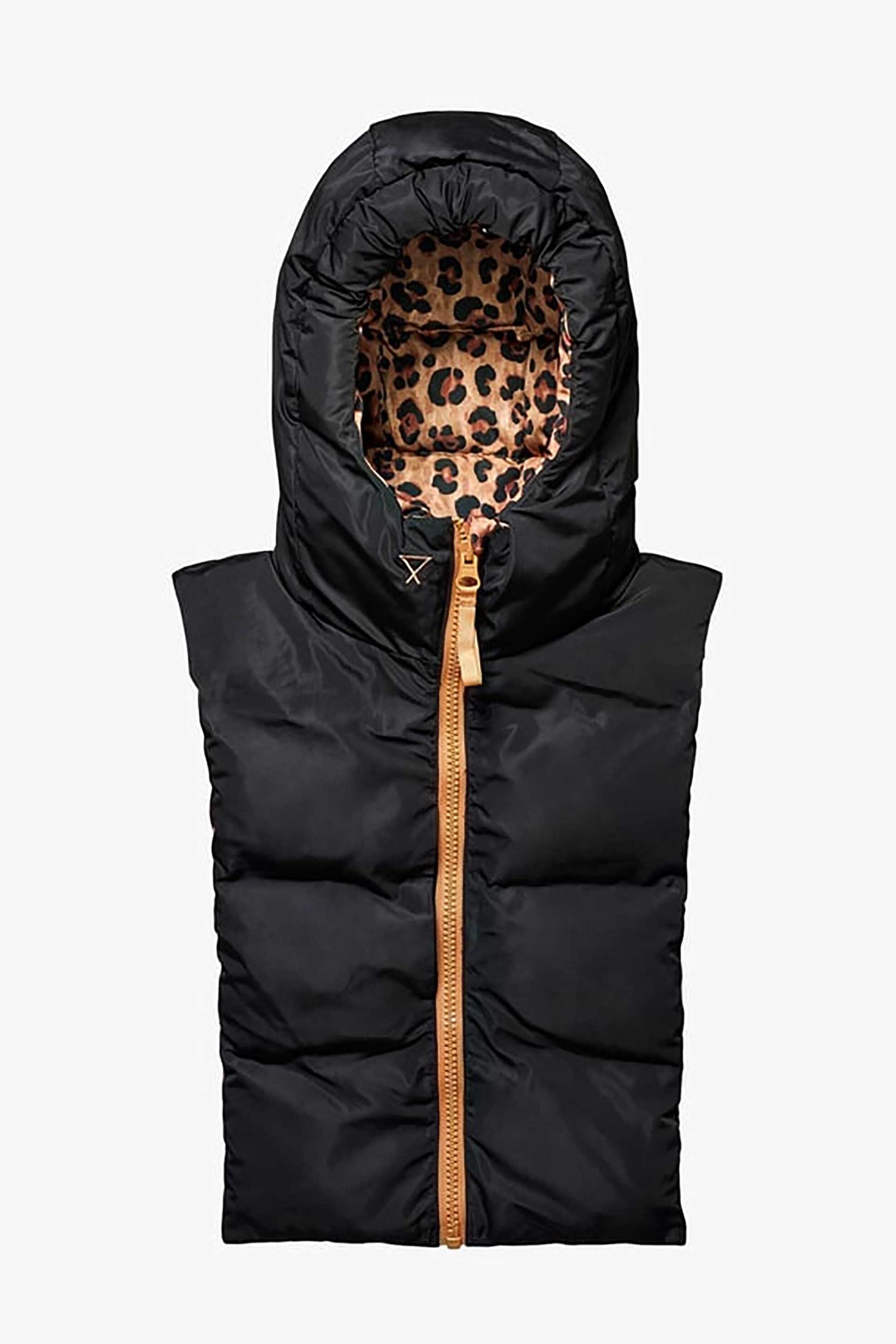 Fudoon γυναικείo μπoυφάν γιλέκο διπλής όψης - FD23-001-903 Μαύρο-Καφέ φωτογραφία