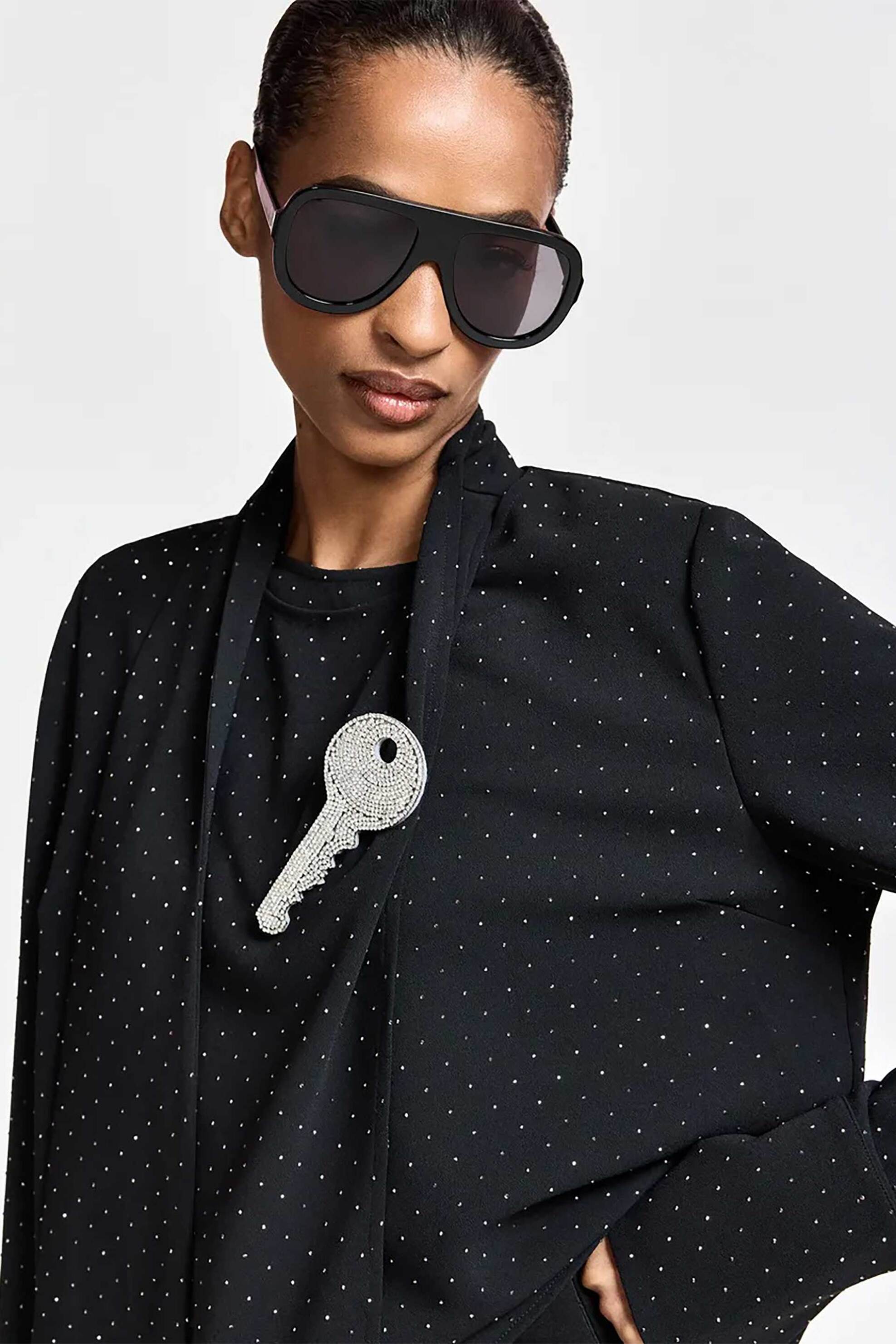 ESSENTIEL ANTWERP Essentiel Antwerp γυναικεία μπλούζα με διακοσμητικά στρας "Kalanchoe" - KALANCHOE Μαύρο - 2