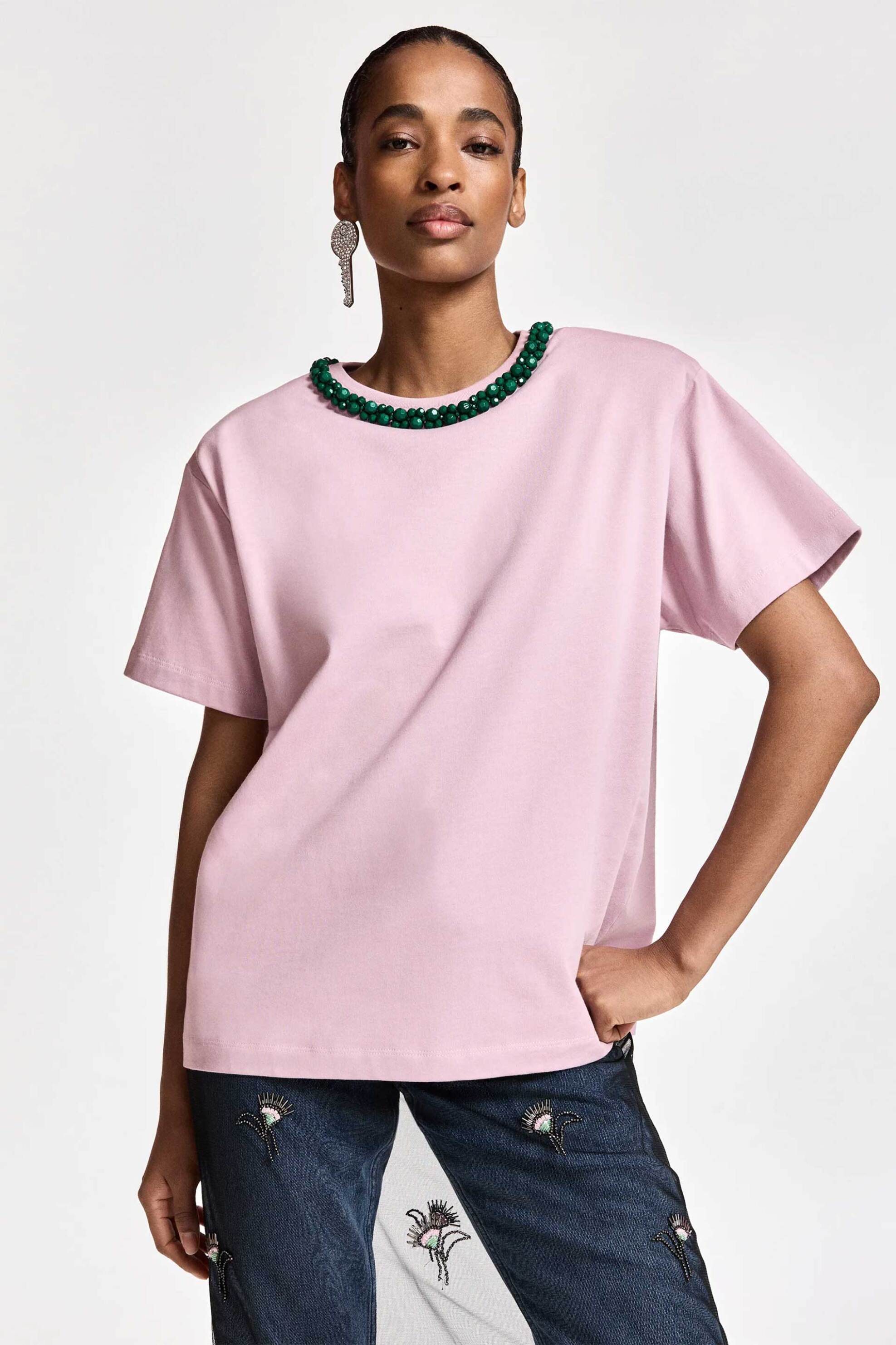 Essentiel Antwerp γυναικείο T-shirt με διακοσμητικές πέτρες 