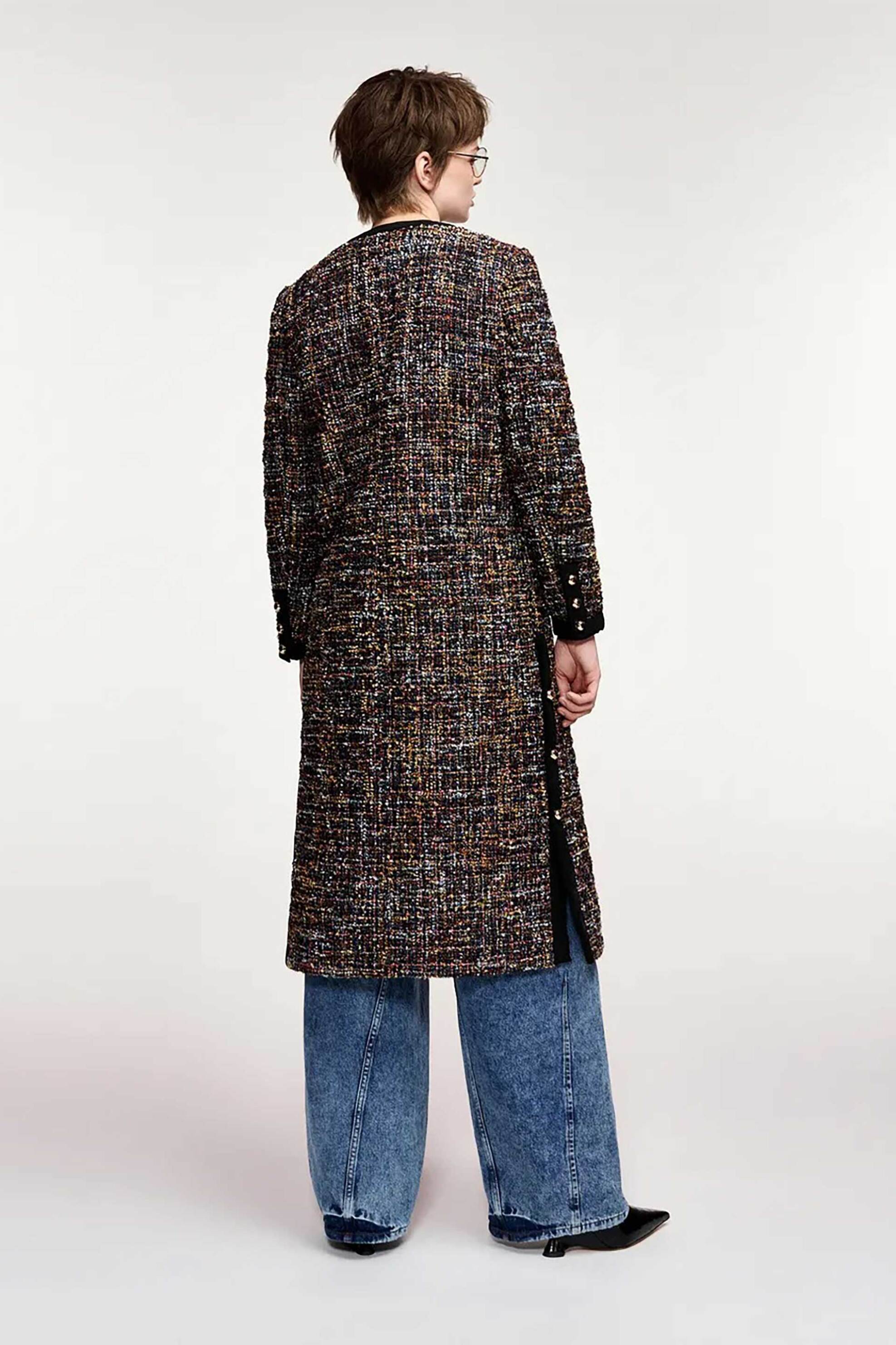 ESSENTIEL ANTWERP Essentiel Antwerp γυναικείο παλτό tweed "Katalina2" - KATALINA2 Μαύρο - 4