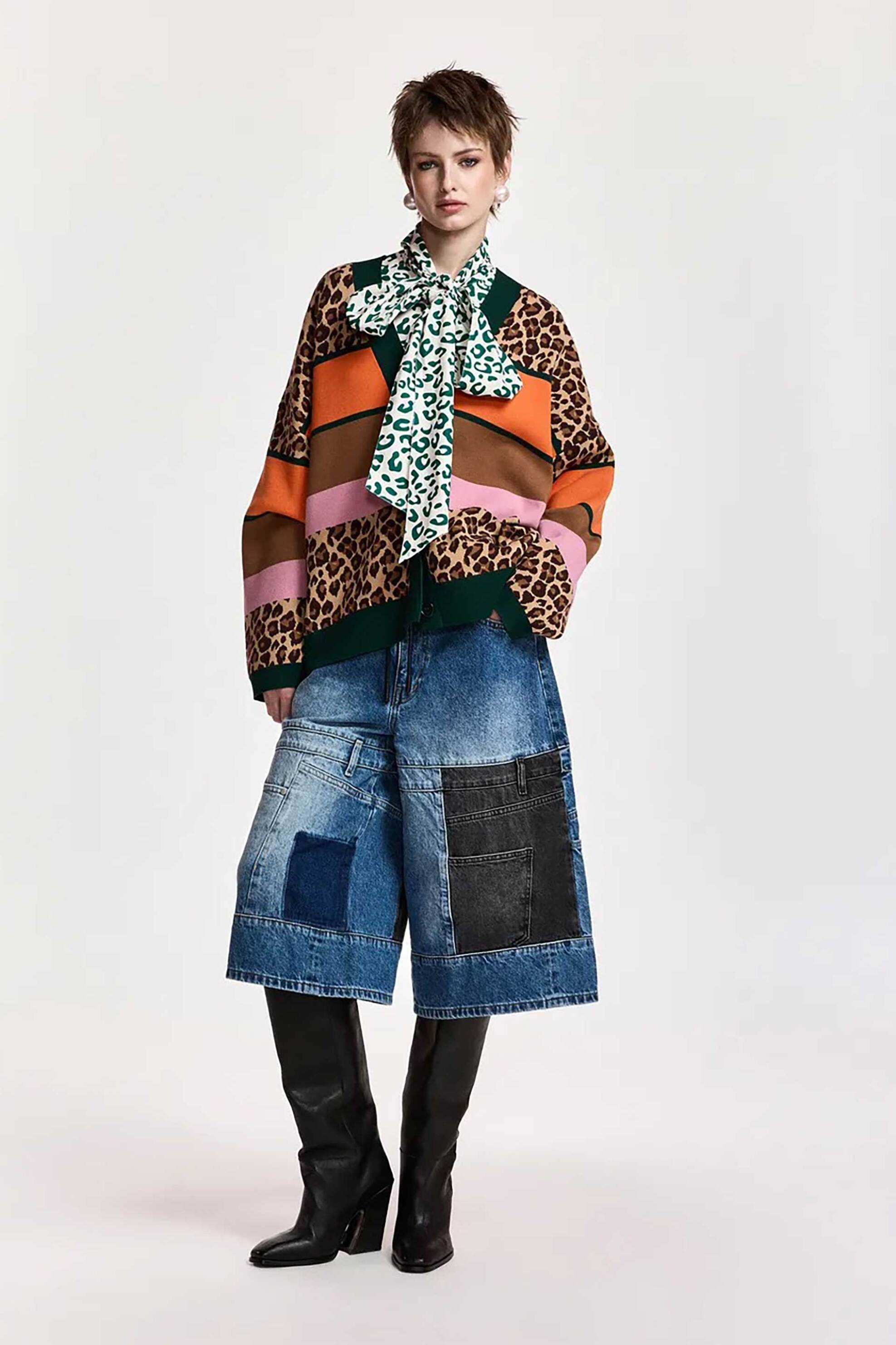 Essentiel Antwerp γυναικεία ζακέτα με animal print 