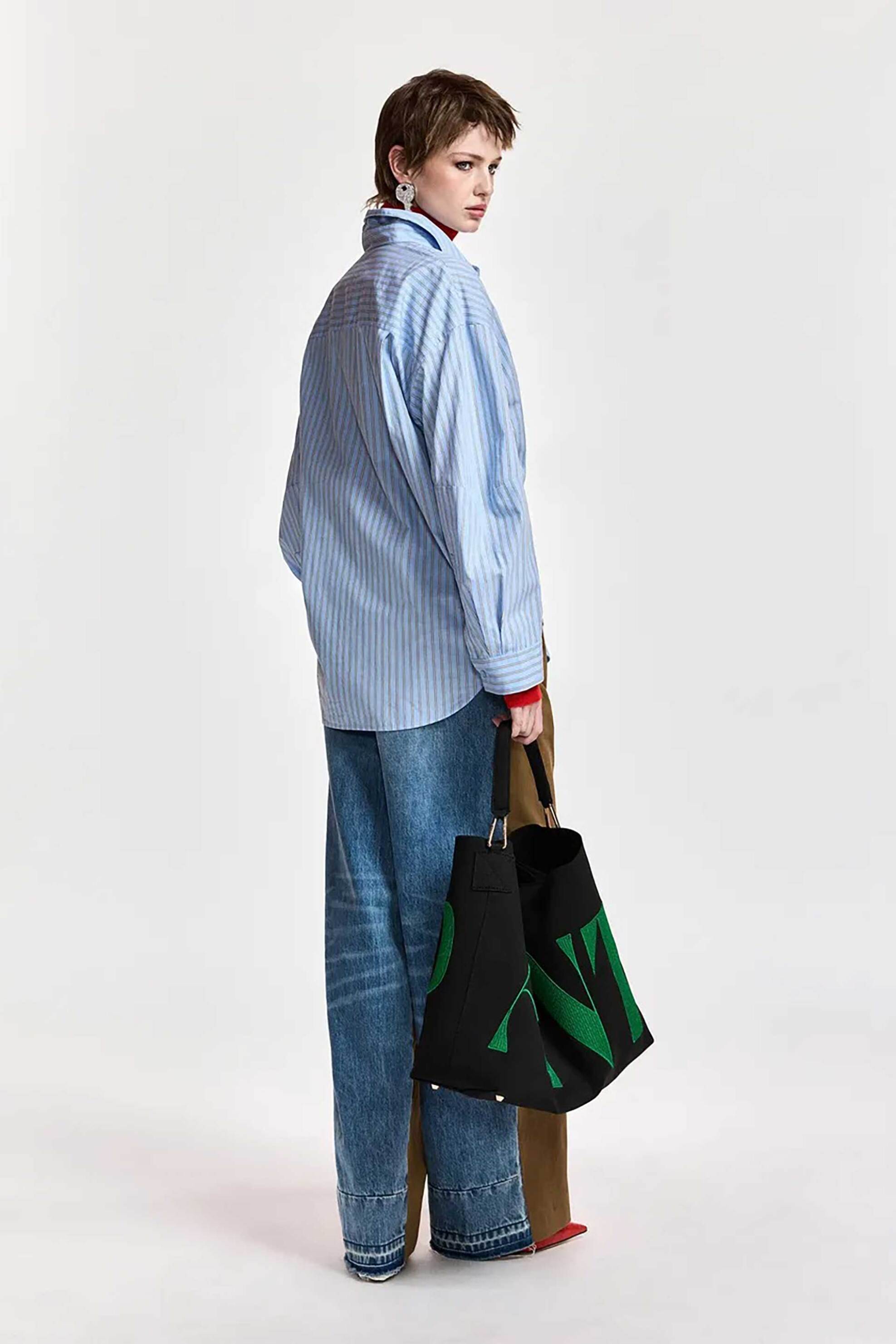 ESSENTIEL ANTWERP Essentiel Antwerp γυναικείο πουκάμισο με αφαιρούμενη καρφίτσα "Kreative" - KREATIVE Γαλάζιο - 4