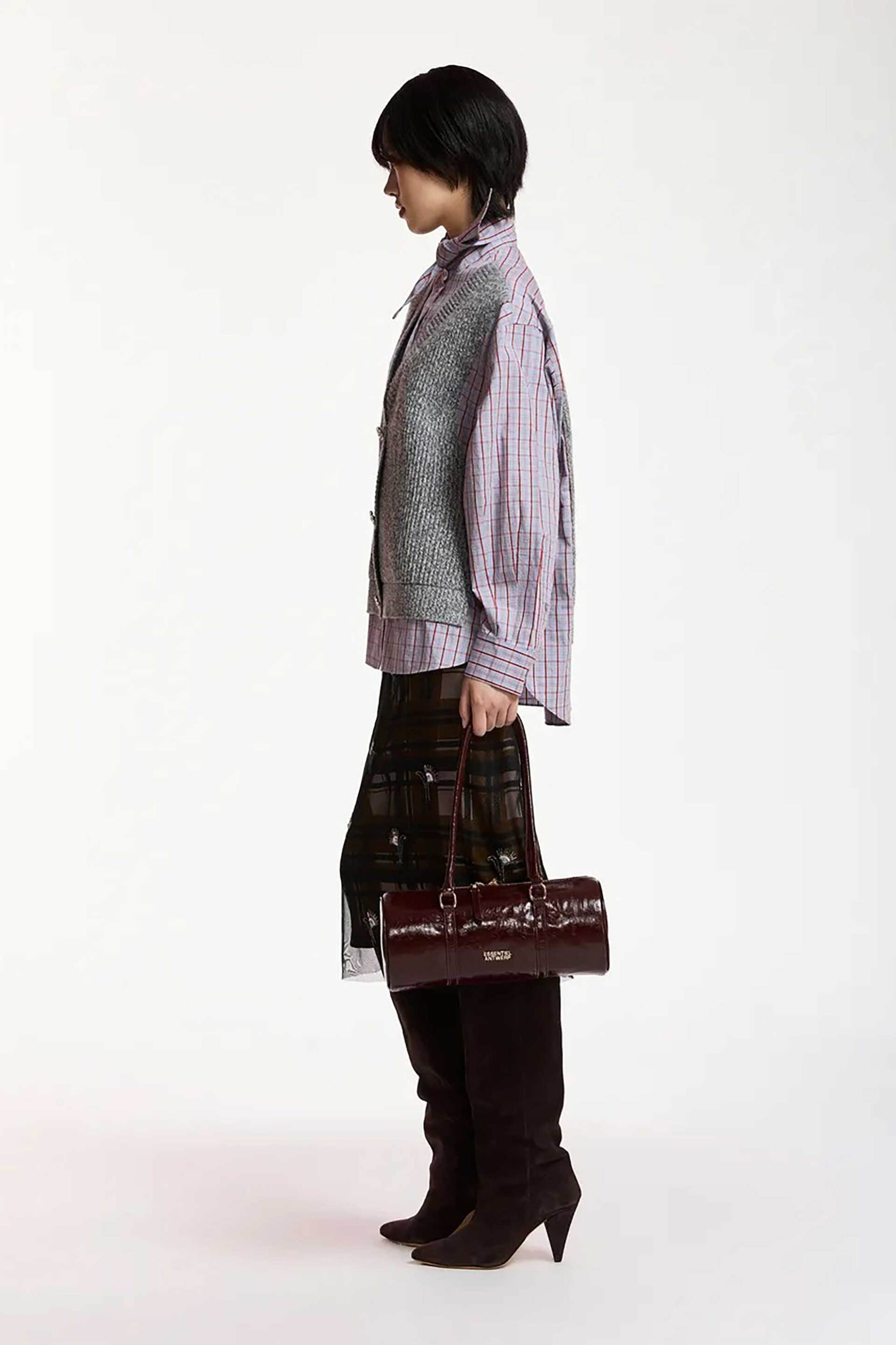ESSENTIEL ANTWERP Essentiel Antwerp γυναικείο πουκάμισο με γιλέκο "Kute" - KUTE Γκρι - 4