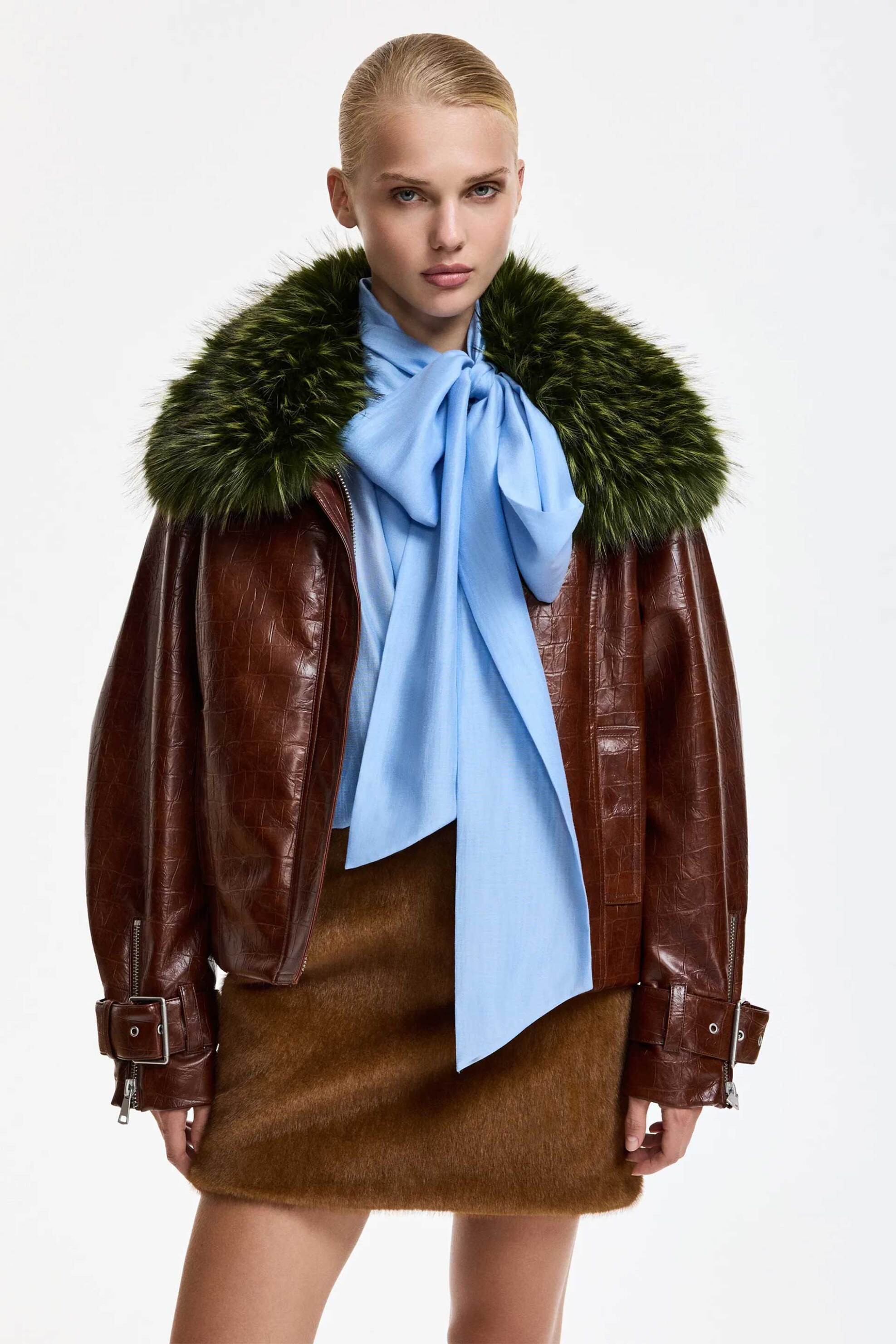 Essentiel Antwerp γυναικείο jacket από faux δέρμα croco 