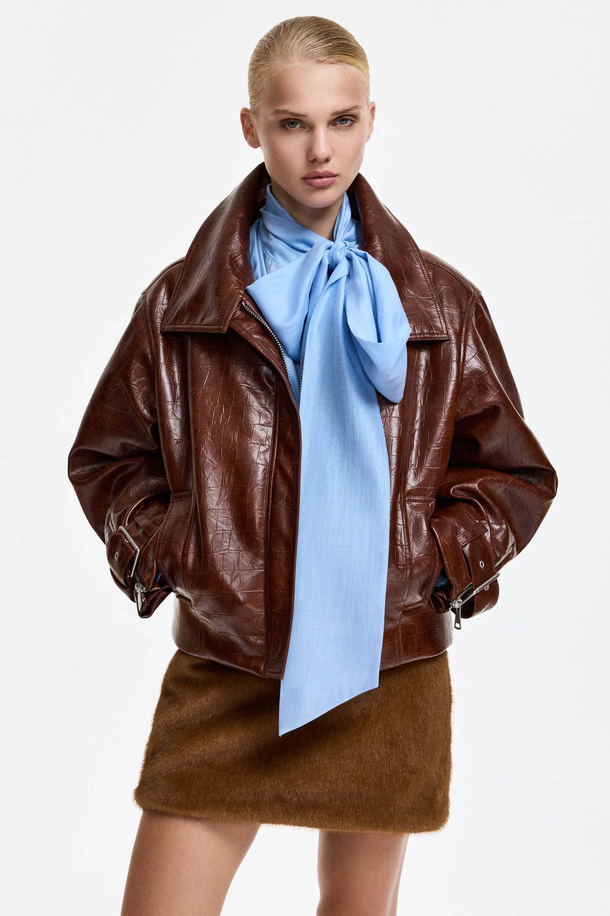 Essentiel Antwerp γυναικείο jacket από faux δέρμα croco 