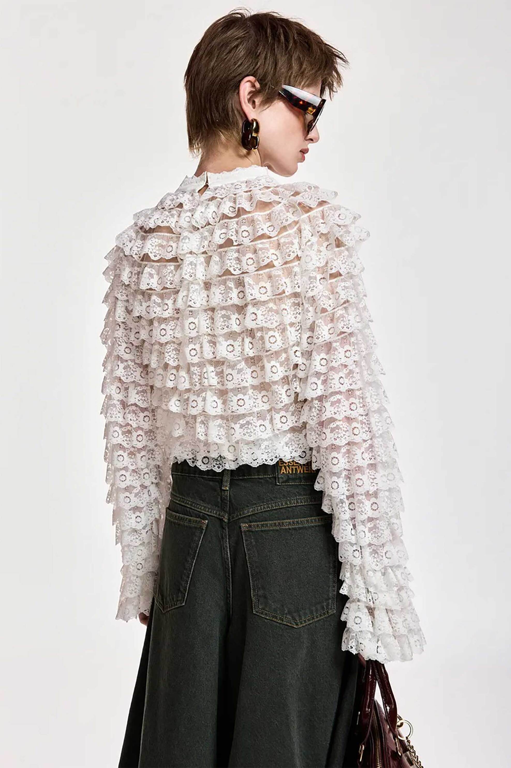 ESSENTIEL ANTWERP Essentiel Antwerp γυναικεία μπλούζα με βολάν "Kashvi" - KASHVI Λευκό - 4