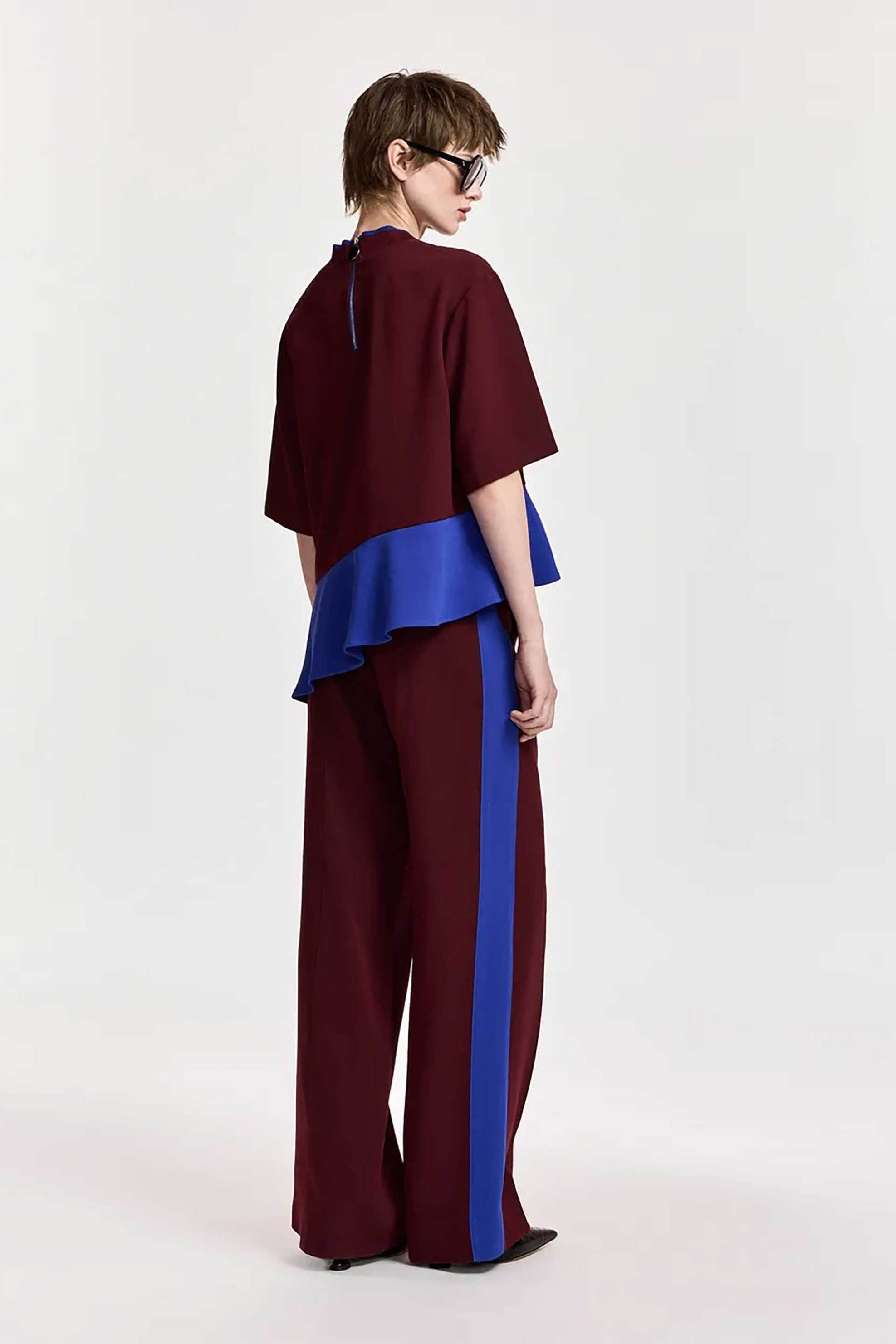 ESSENTIEL ANTWERP Essentiel Antwerp γυναικεία μπλούζα με layered color block "Keyless" - KEYLESS Μπορντό - 3