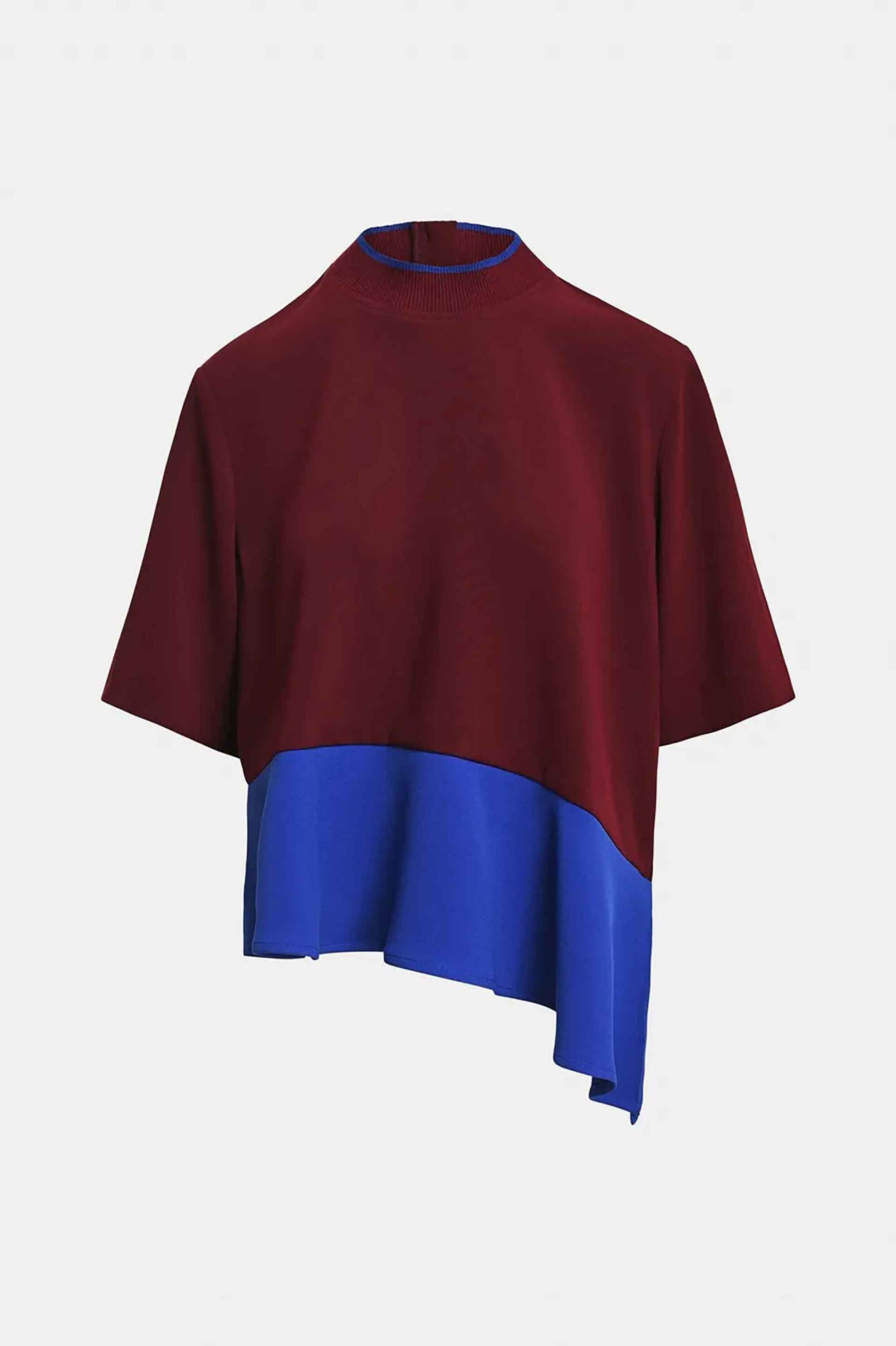 ESSENTIEL ANTWERP Essentiel Antwerp γυναικεία μπλούζα με layered color block "Keyless" - KEYLESS Μπορντό - 4