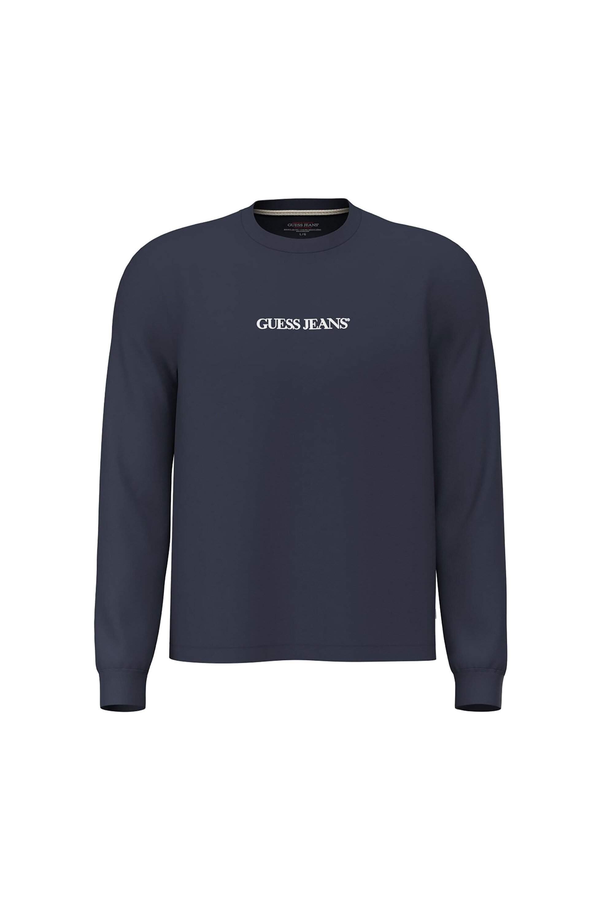 Guess ανδρική μακρυμάνικη μπλούζα με λογότυπο Regular Fit - M5RI84K8HM0 Μπλε Navy