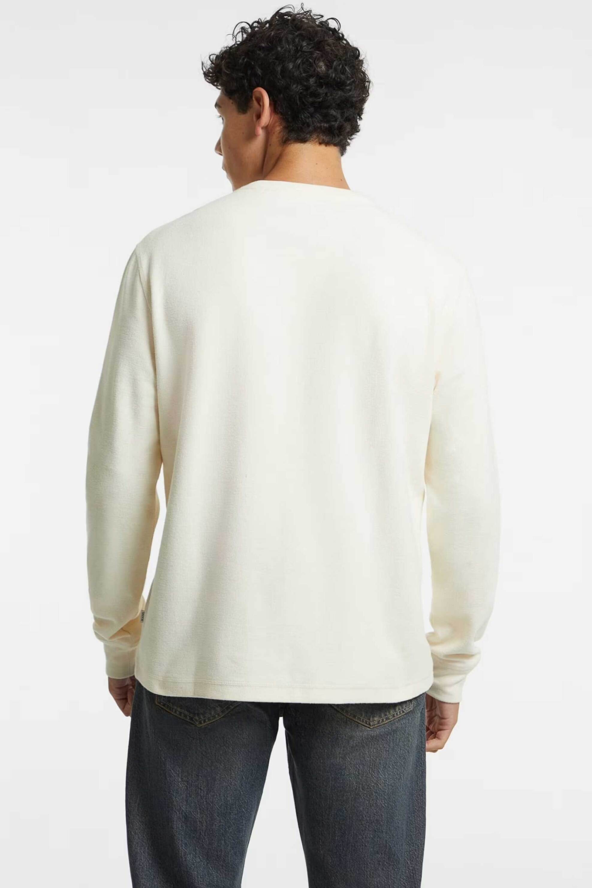 Guess Ανδρική Μπλούζα με Logo Patch Regular Fit - M4Bi77Kcii1 Εκρού