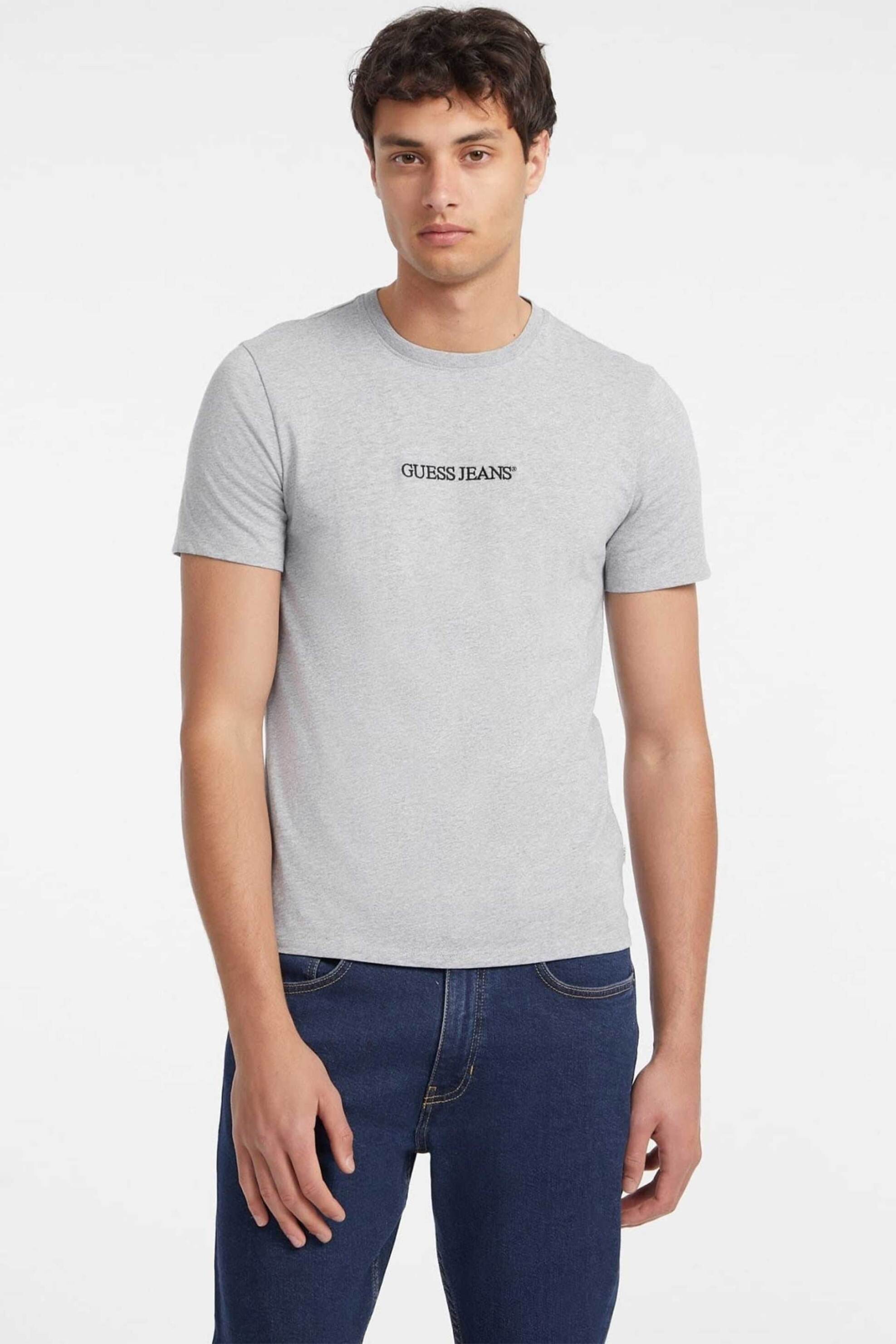 Guess ανδρικό T-Shirt με λογότυπο Slim Fit - M4YI52K8HM0 Γκρι
