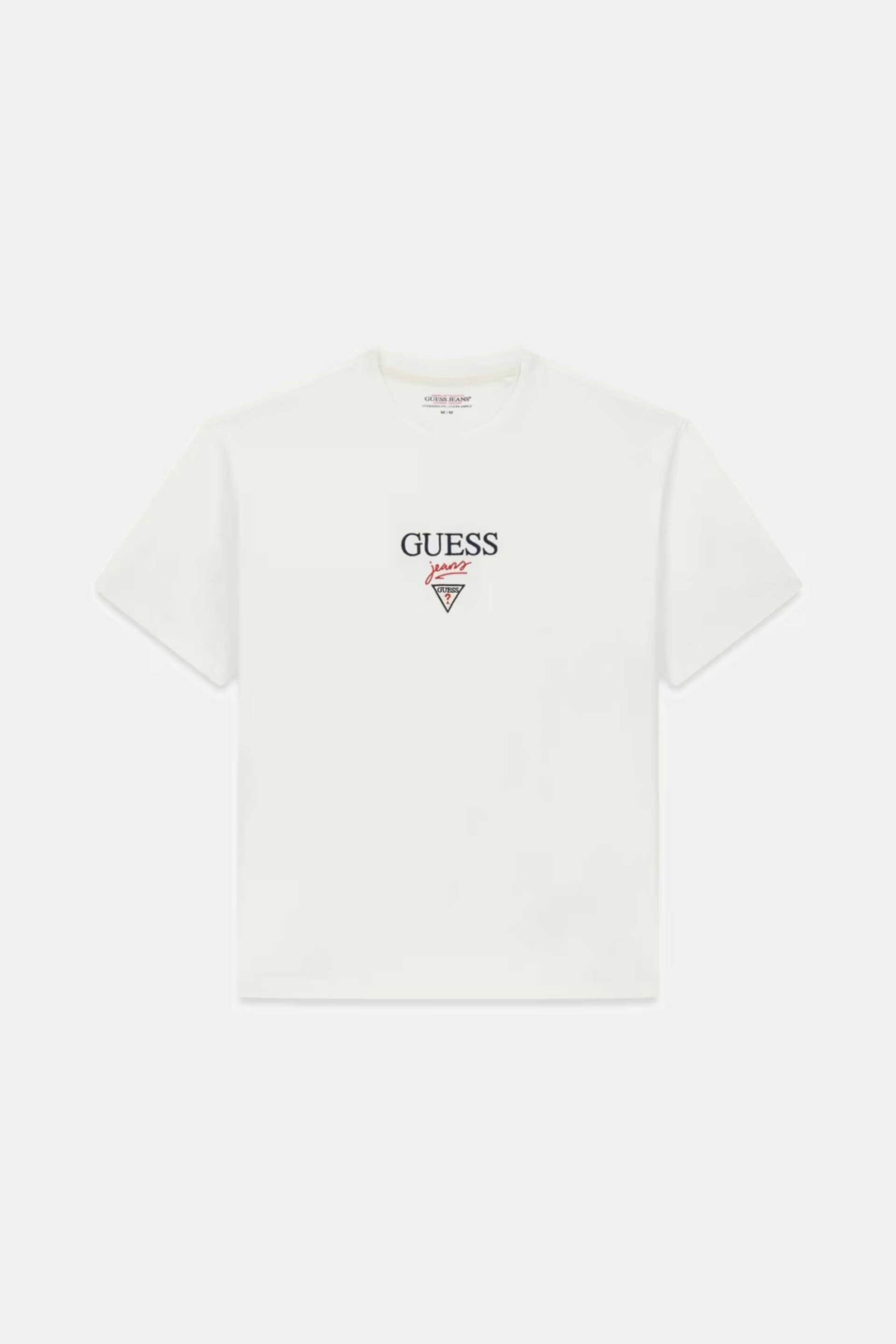 Guess Ανδρικό T-Shirt με Λογότυπο Regular Fit - M6Ri45K8Hm0 Λευκό