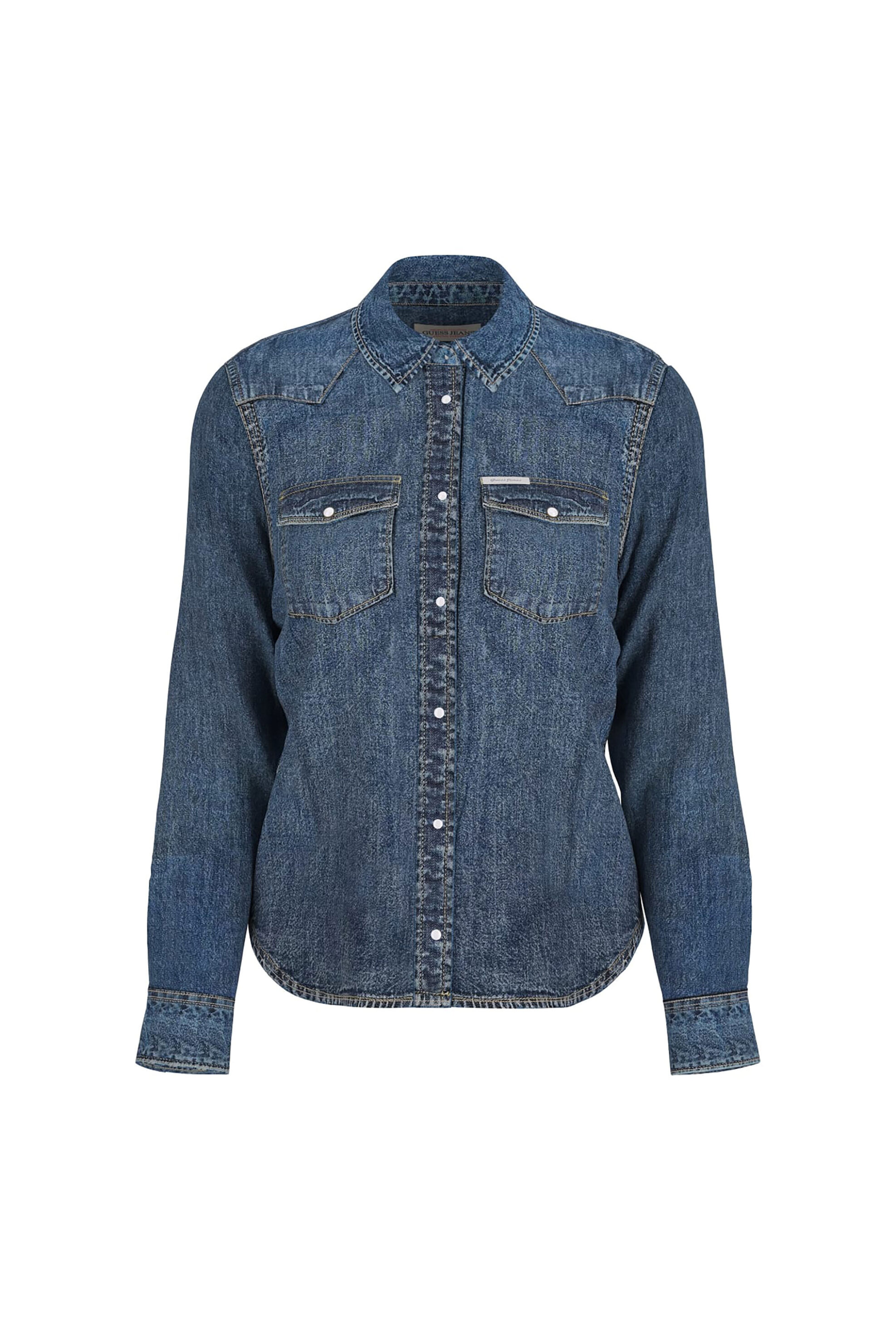 GUESS Guess γυναικείο πουκάμισο denim Slim Fit - W4YH35D5EI3 Denim Blue - 2