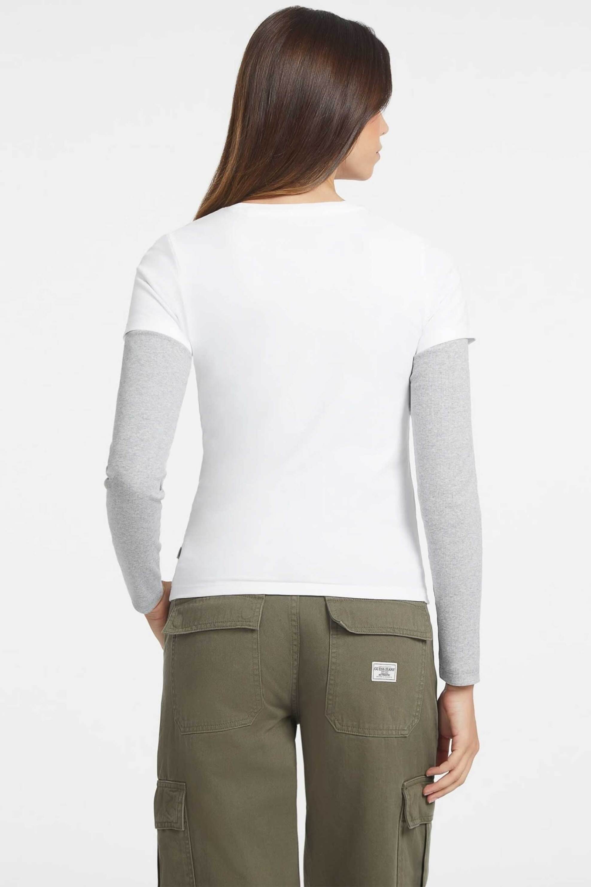 Guess γυναικείο T-shirt με λογότυπο Slim Fit - W4YI02J1314 Λευκό φωτογραφία