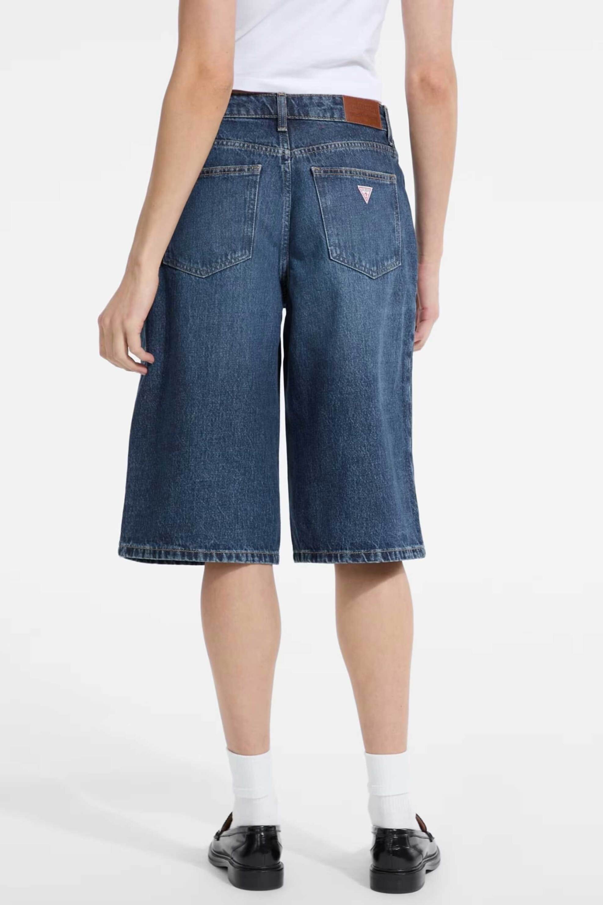 Guess Γυναικεία Βερμούδα Baggy - W5Yd1Dd5R22 Denim Blue Σκούρο