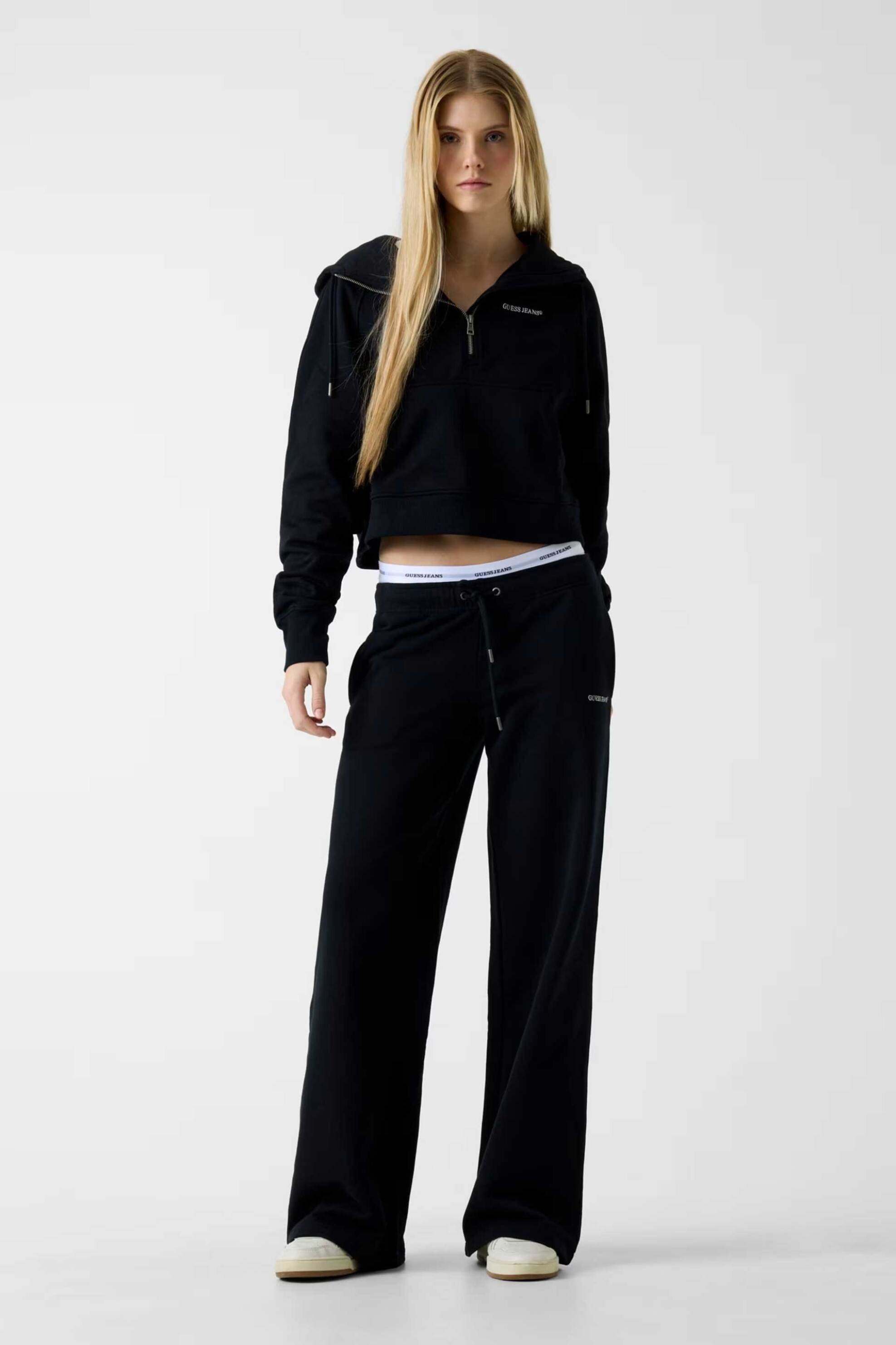 Guess γυναικείο παντελόνι φόρμας με λογότυπο - W6RB52K68I4 Μαύρο