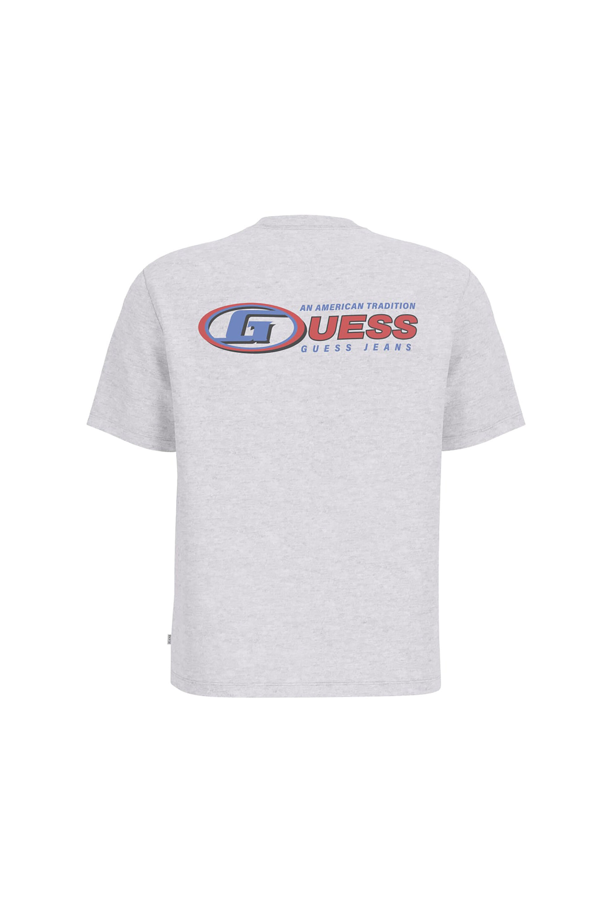 Guess Ανδρικό T-Shirt με Logo Print Regular Fit - M6Ri43K8Fq4 Γκρι Ανοιχτό