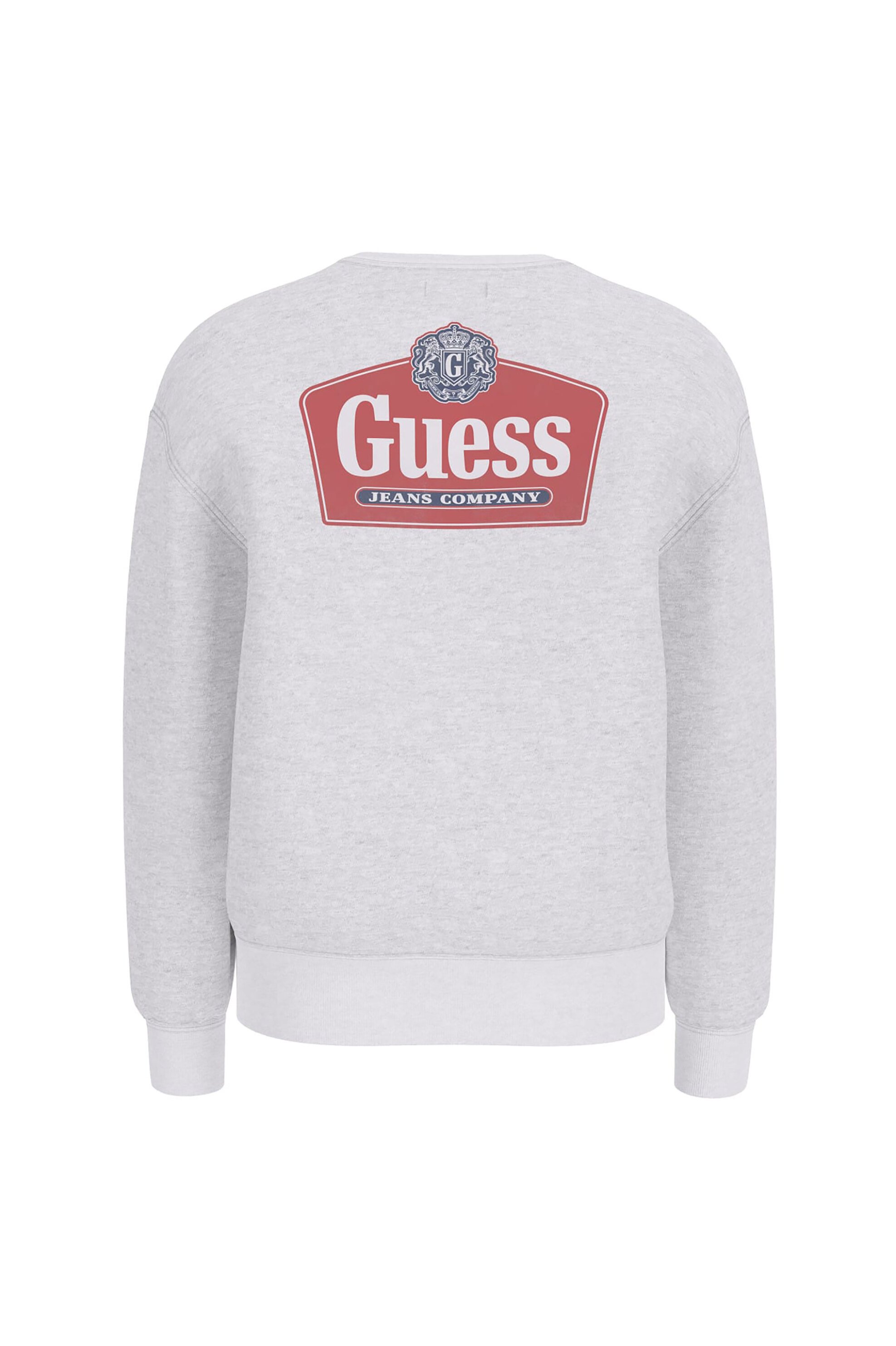 Guess Ανδρική Μπλούζα Φούτερ με Logo Print - M6Rq21Kcpr1 Γκρι Ανοιχτό