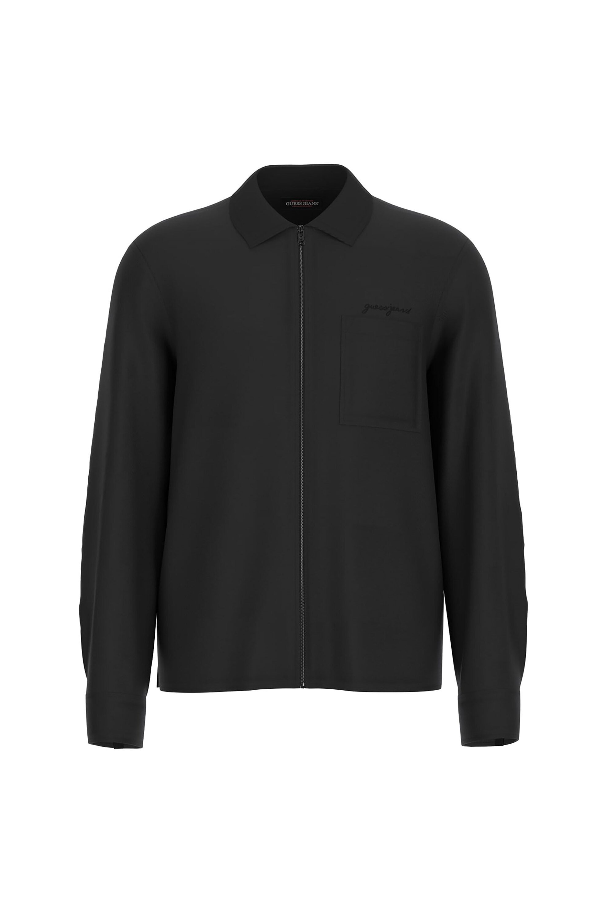 Guess ανδρικό πουκάμισο με φερμουάρ Regular Fit - M6RH57WK531 Μαύρο
