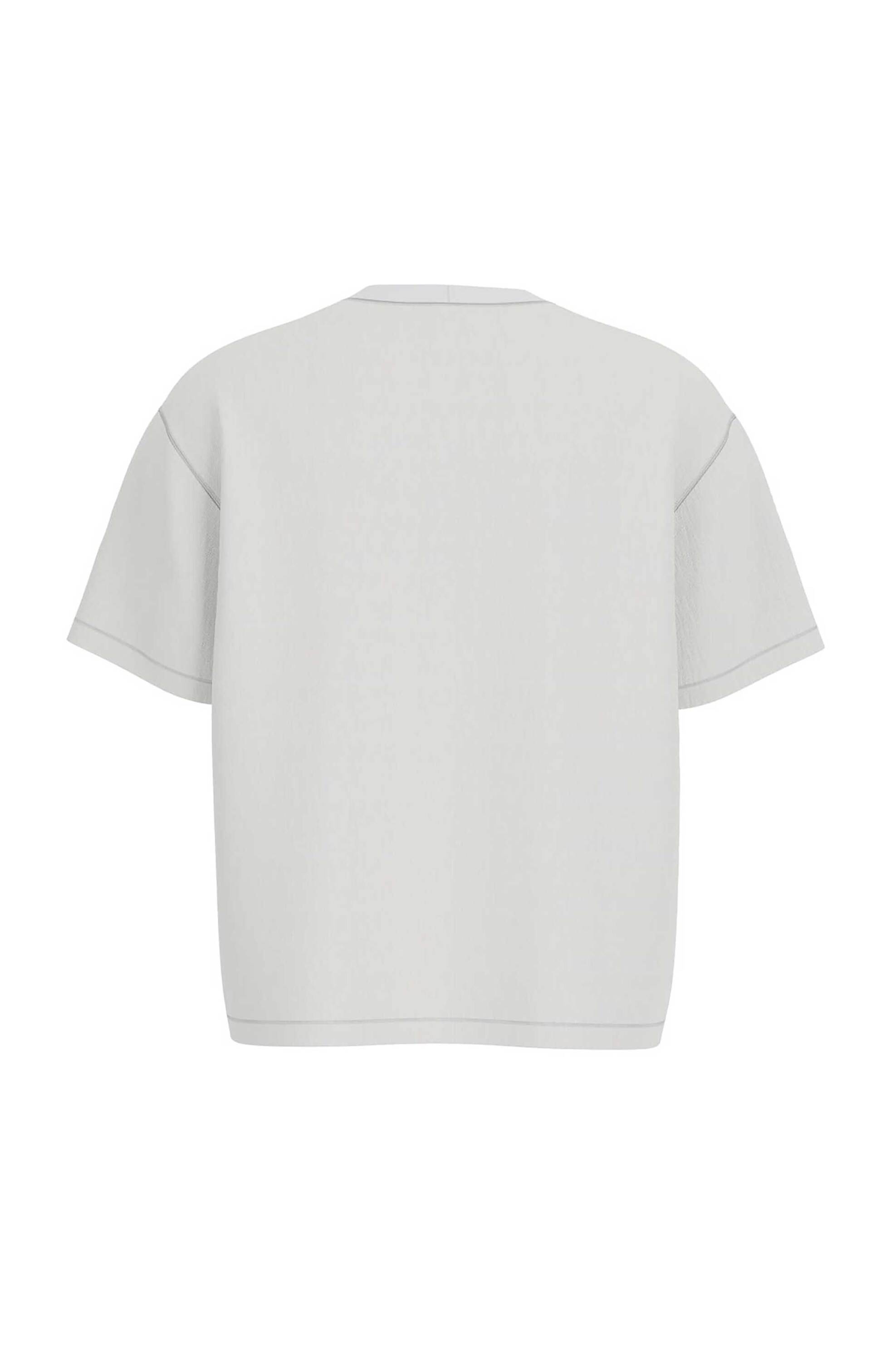 Guess Ανδρικό T-Shirt Πικέ με Τσέπη Και Print Boxy Fit - M6Gi00Ke731 Λευκό