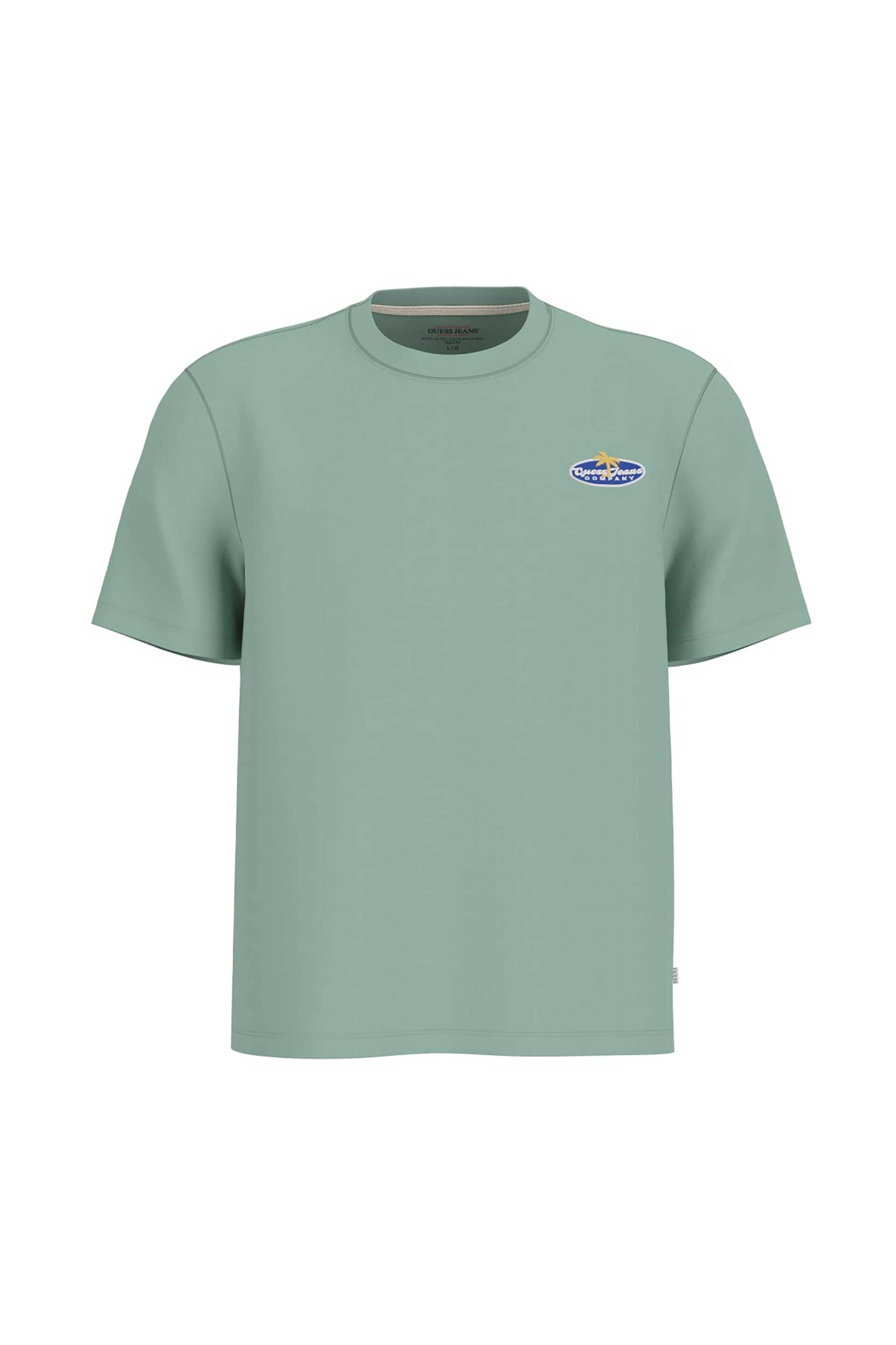 Guess ανδρικό T-shirt με κεντημένο λογότυπο Regular Fit - M6GIB7K8HM0 Πράσινο