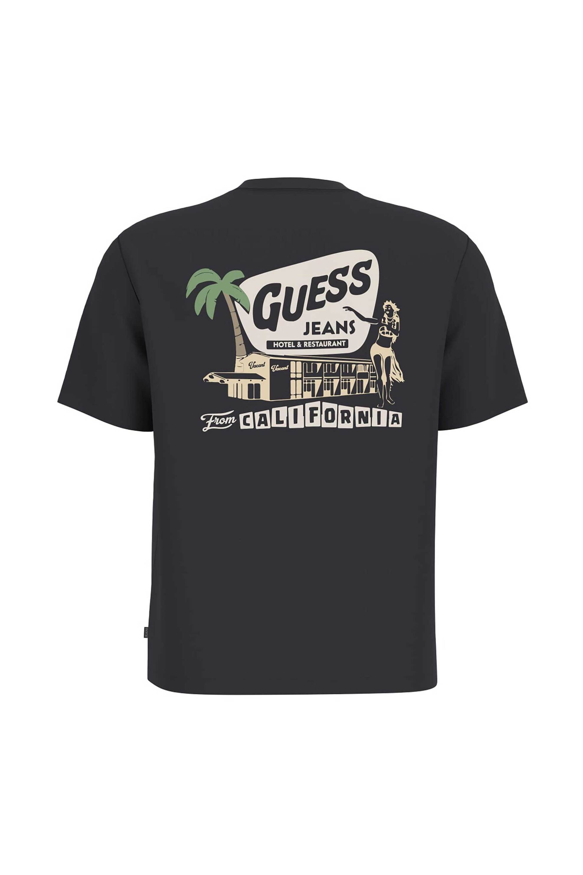 Guess Ανδρικό T-Shirt με Graphic Print Regular Fit - M6Gic0K8Hm0 Μαύρο