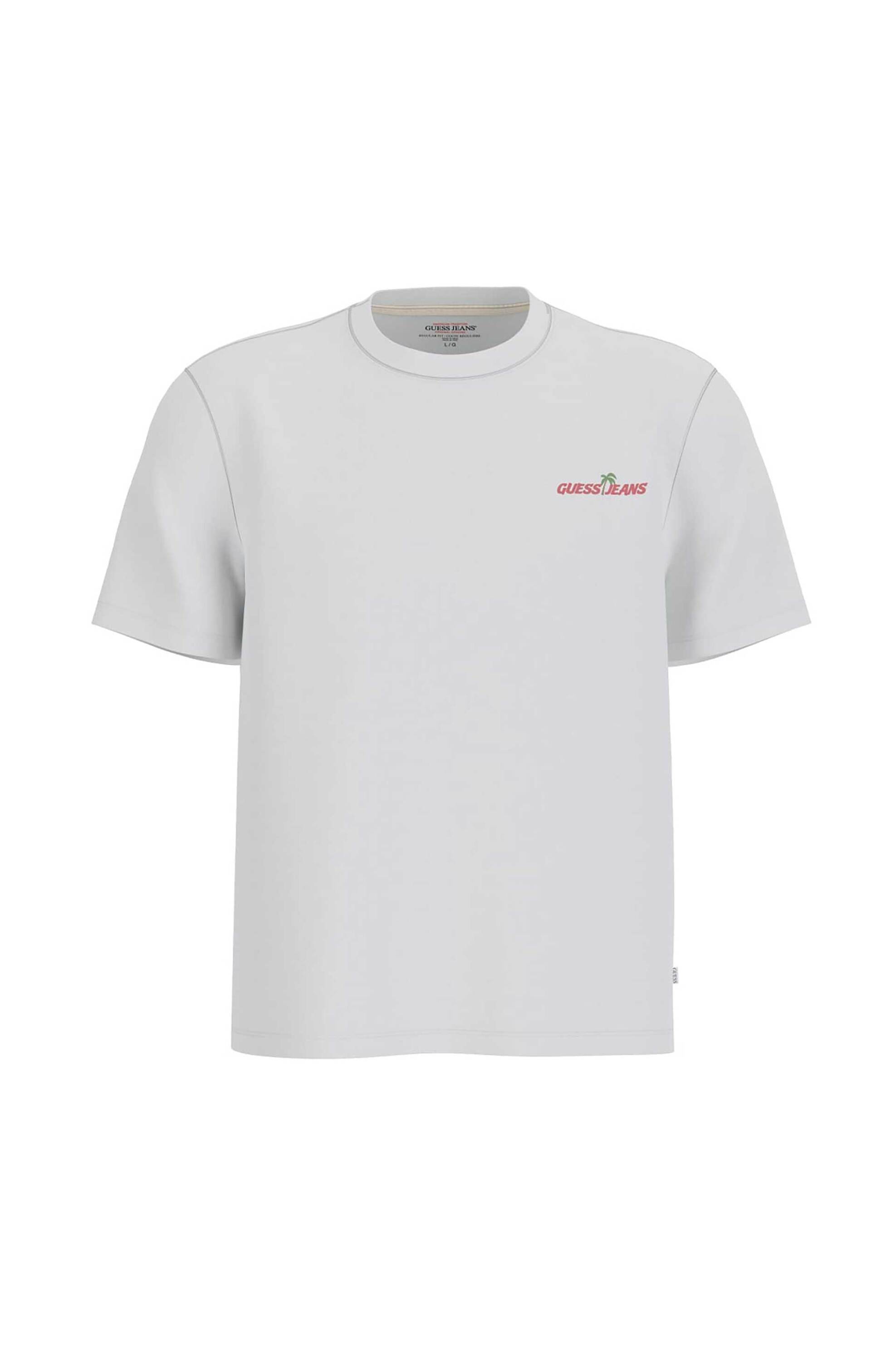 Guess ανδρικό T-shirt με graphic print Regular Fit - M6GIC0K8HM0 Λευκό