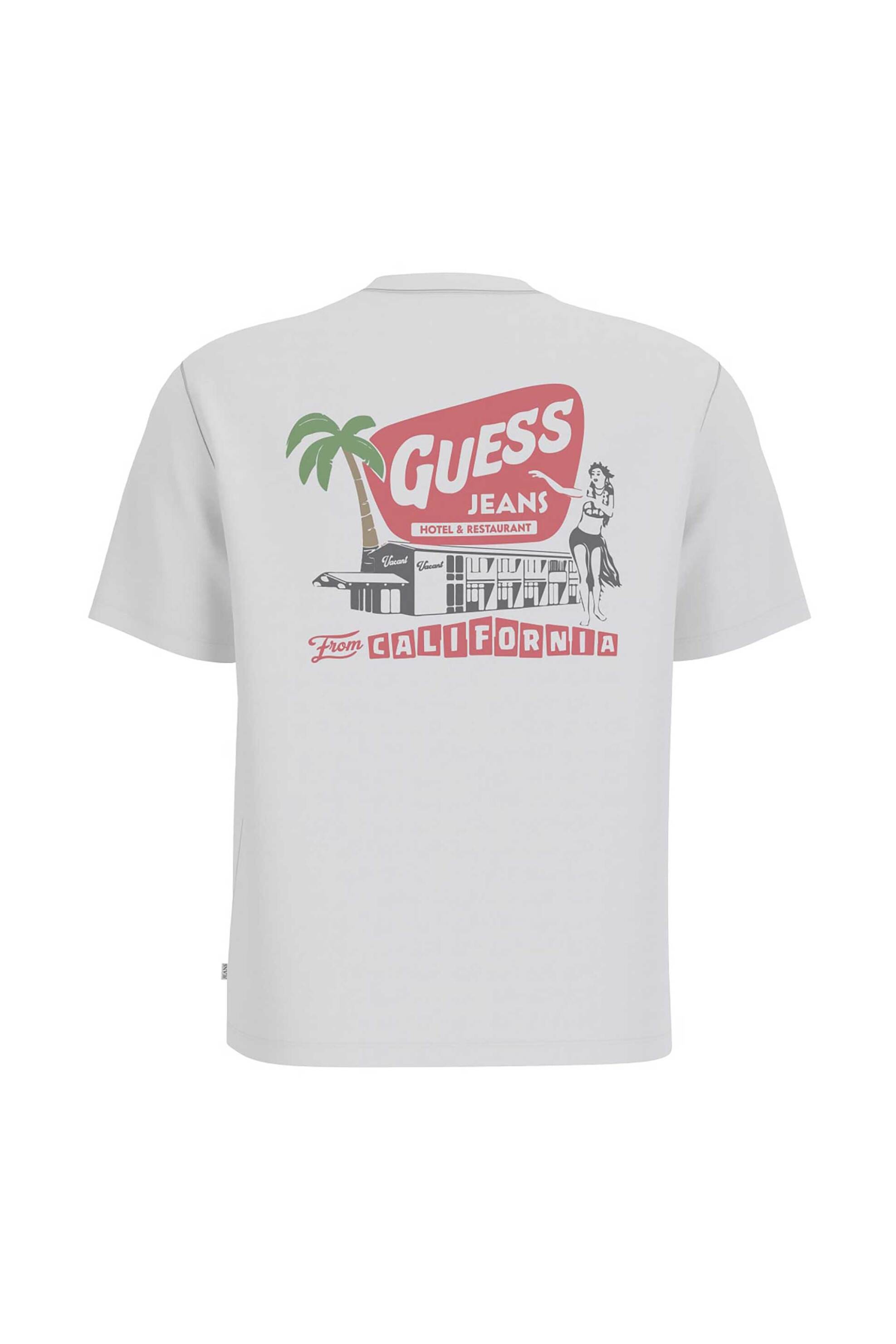 Guess Ανδρικό T-Shirt με Graphic Print Regular Fit - M6Gic0K8Hm0 Λευκό