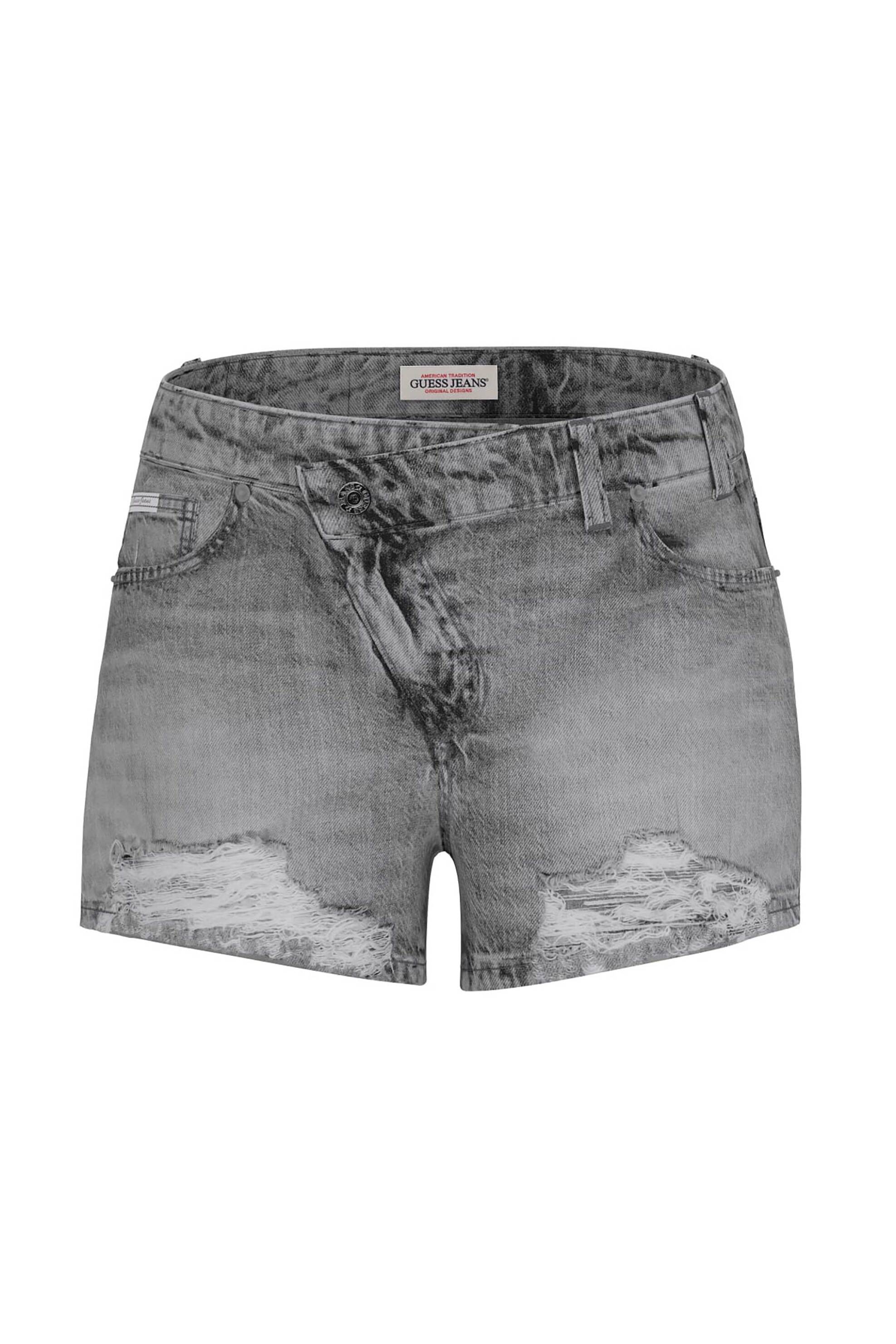 GUESS Guess γυνακείο denim σορτς ψηλόμεσο crossover πεντάτσεπο Regular Fit - W6GDZ8D6572 Γκρι - 3