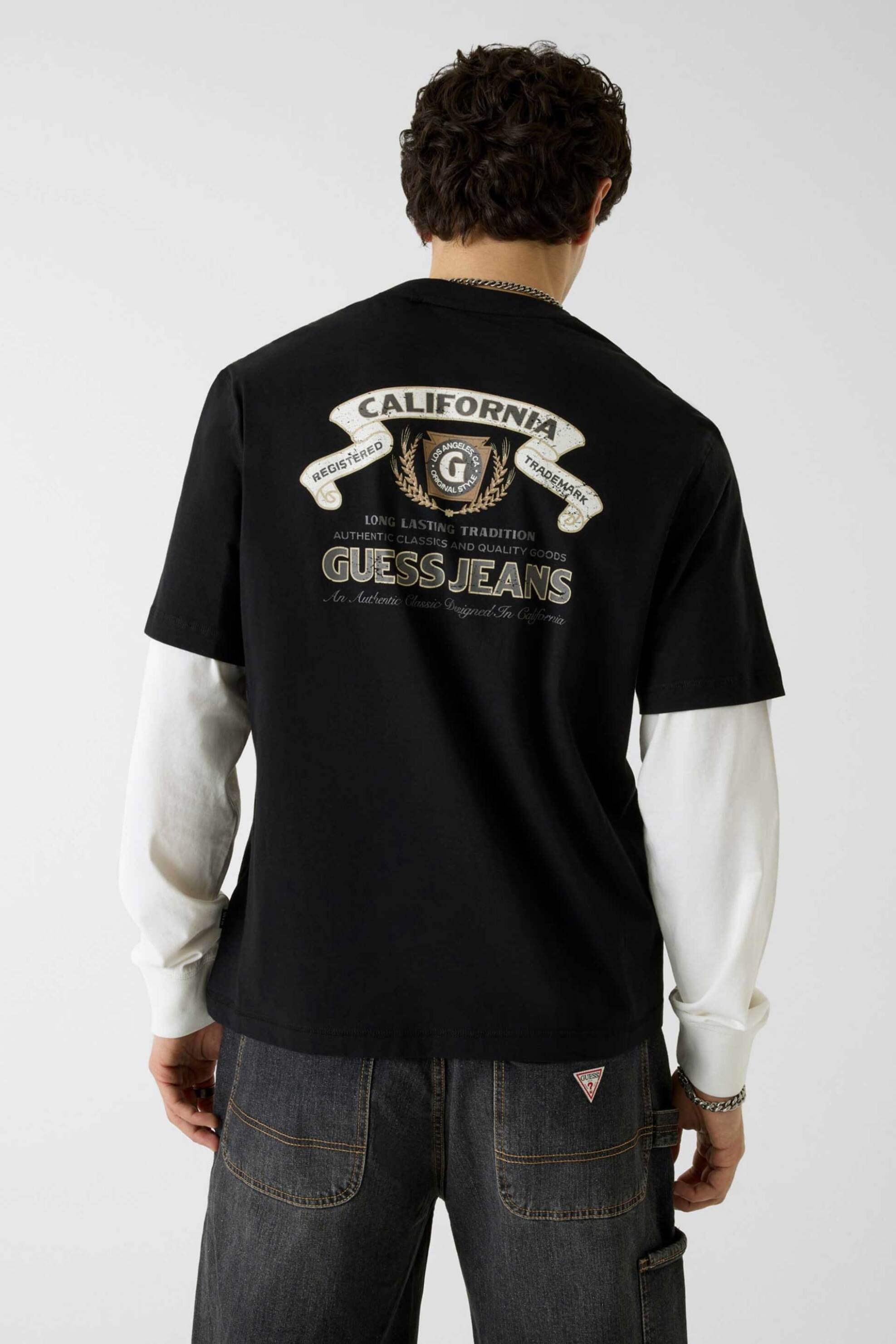 Guess Ανδρική Μακρυμάνικη Μπλούζα με Λογότυπο Regular Fit - M6Yi04K3644 Μαύρο