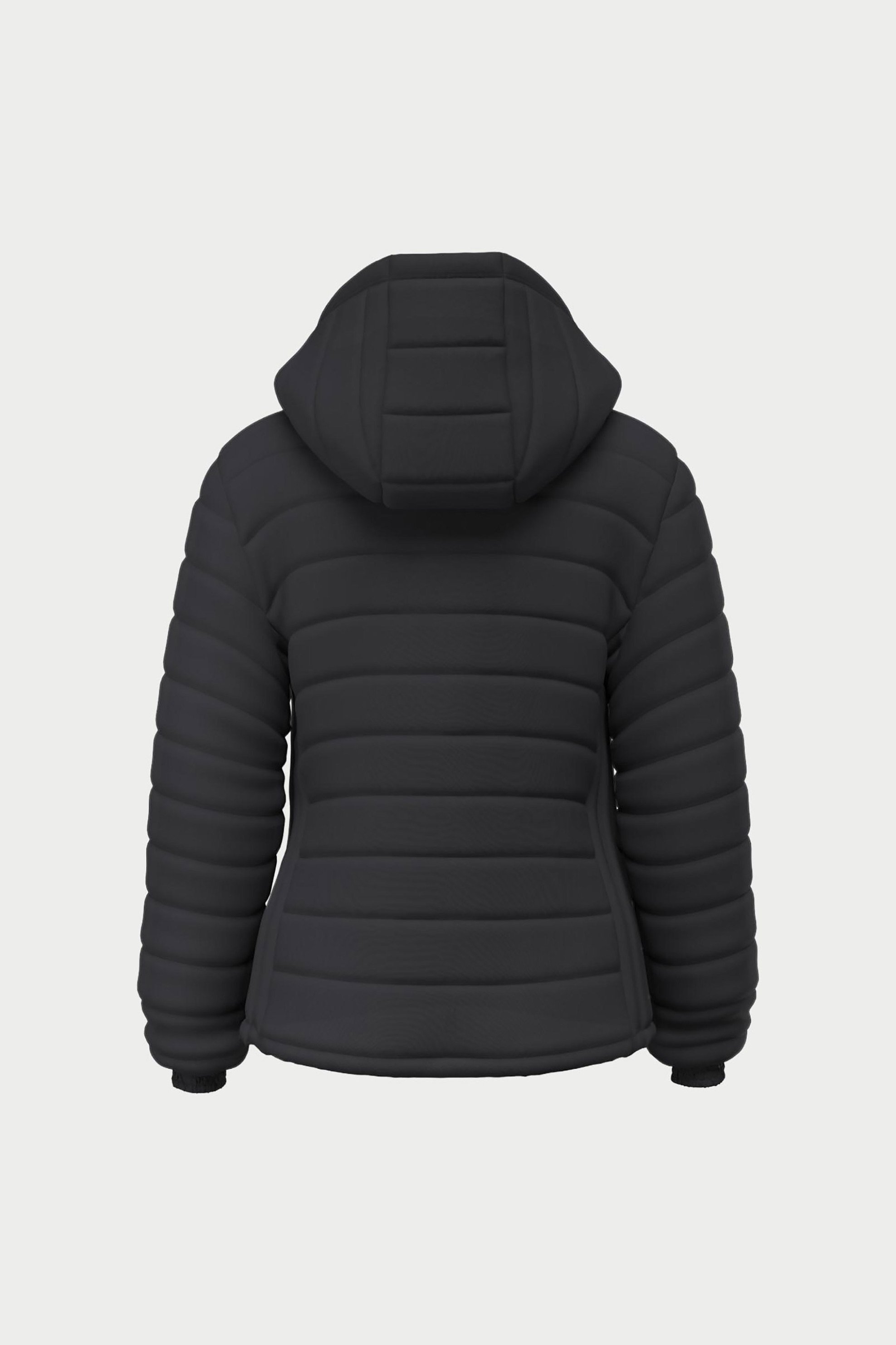 Guess γυναικείο puffer μπουφάν με καπιτονέ σχέδιο και κουκούλα - W6YL09W2799 Μαύρο