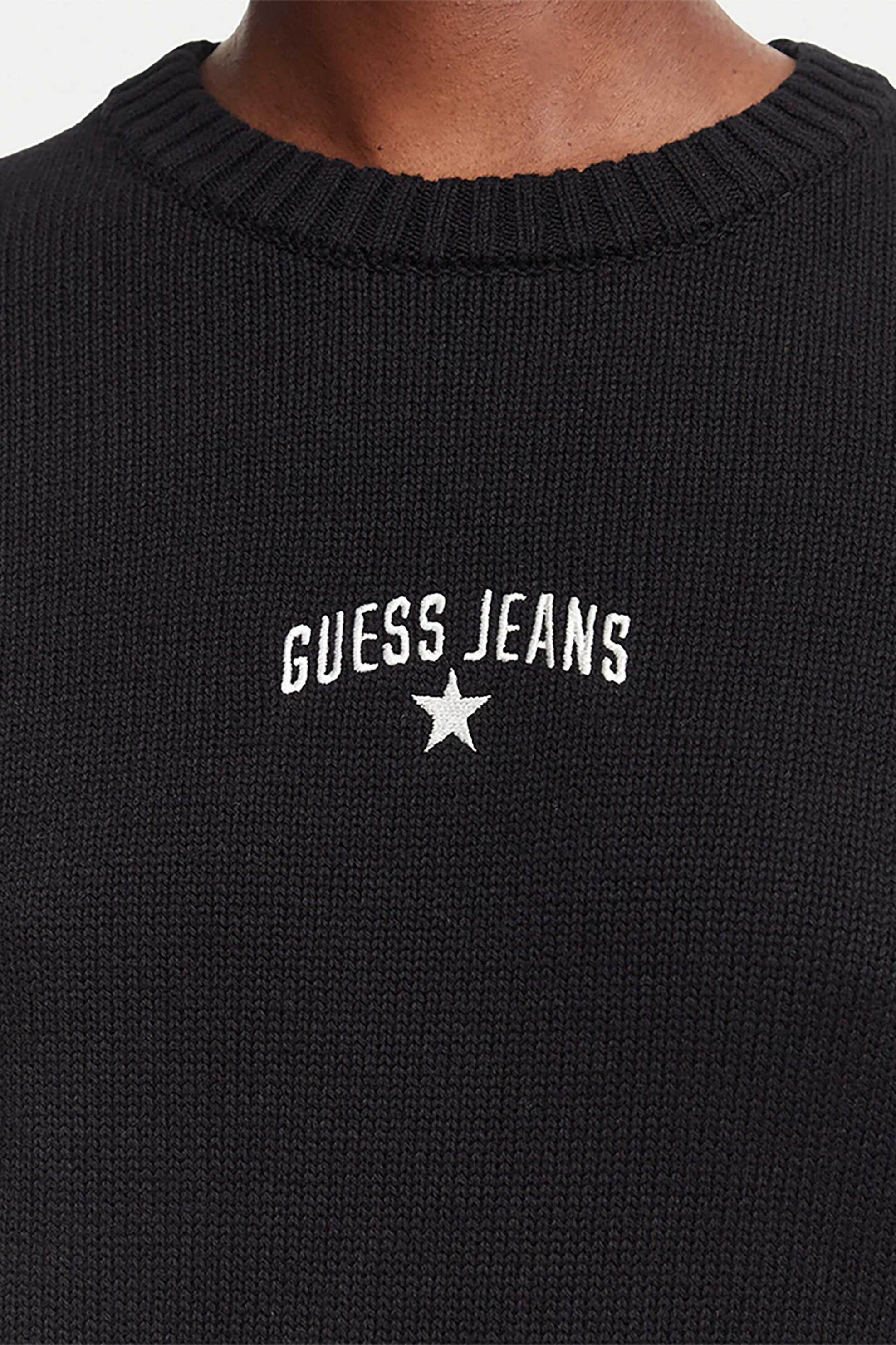 Guess γυναικείο πουλόβερ με κεντημένο λογότυπο Regular Fit - W6YR40Z1074 Μαύρο