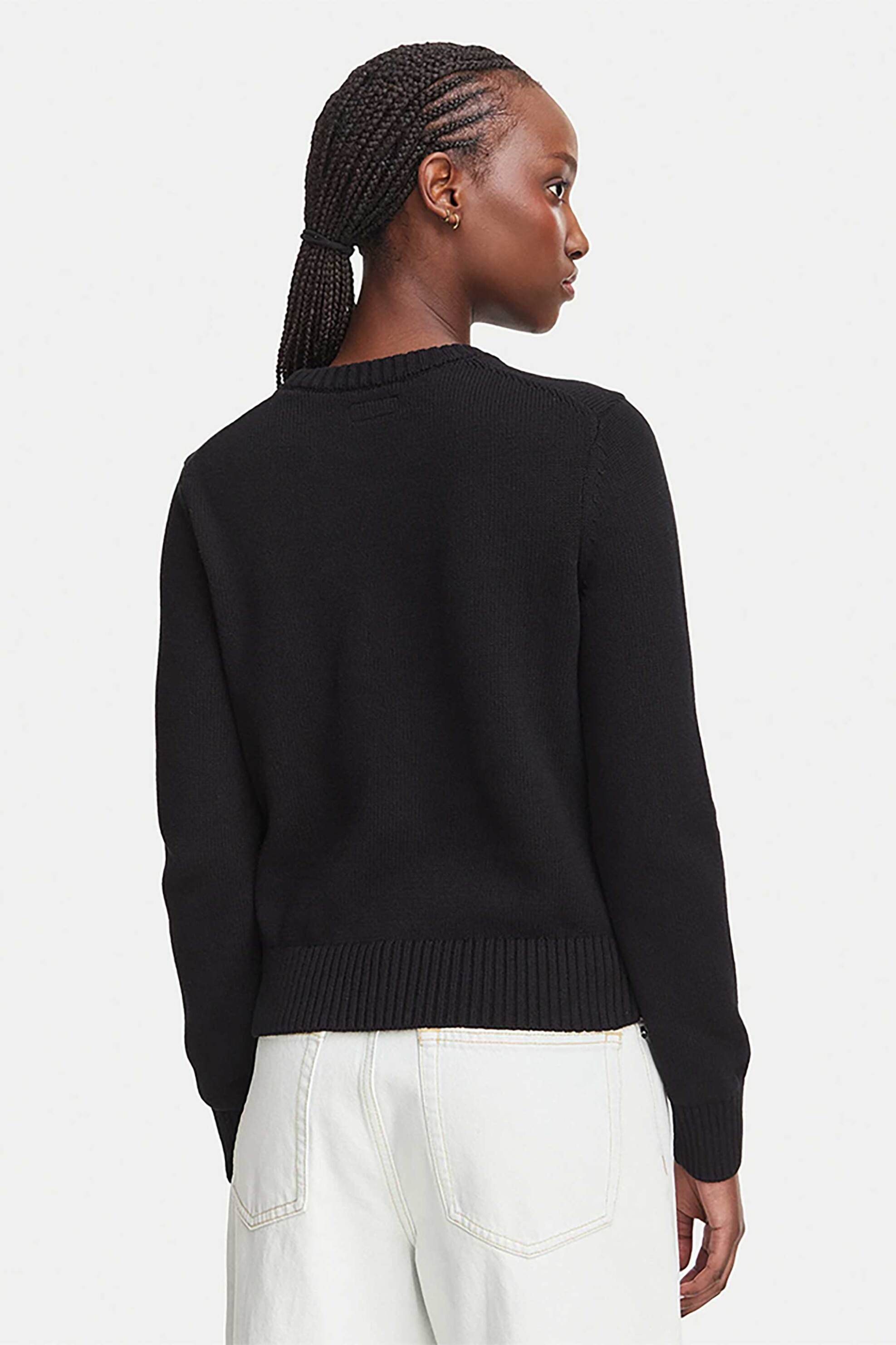 Guess Γυναικείο Πουλόβερ με Κεντημένο Λογότυπο Regular Fit - W6Yr40Z1074 Μαύρο