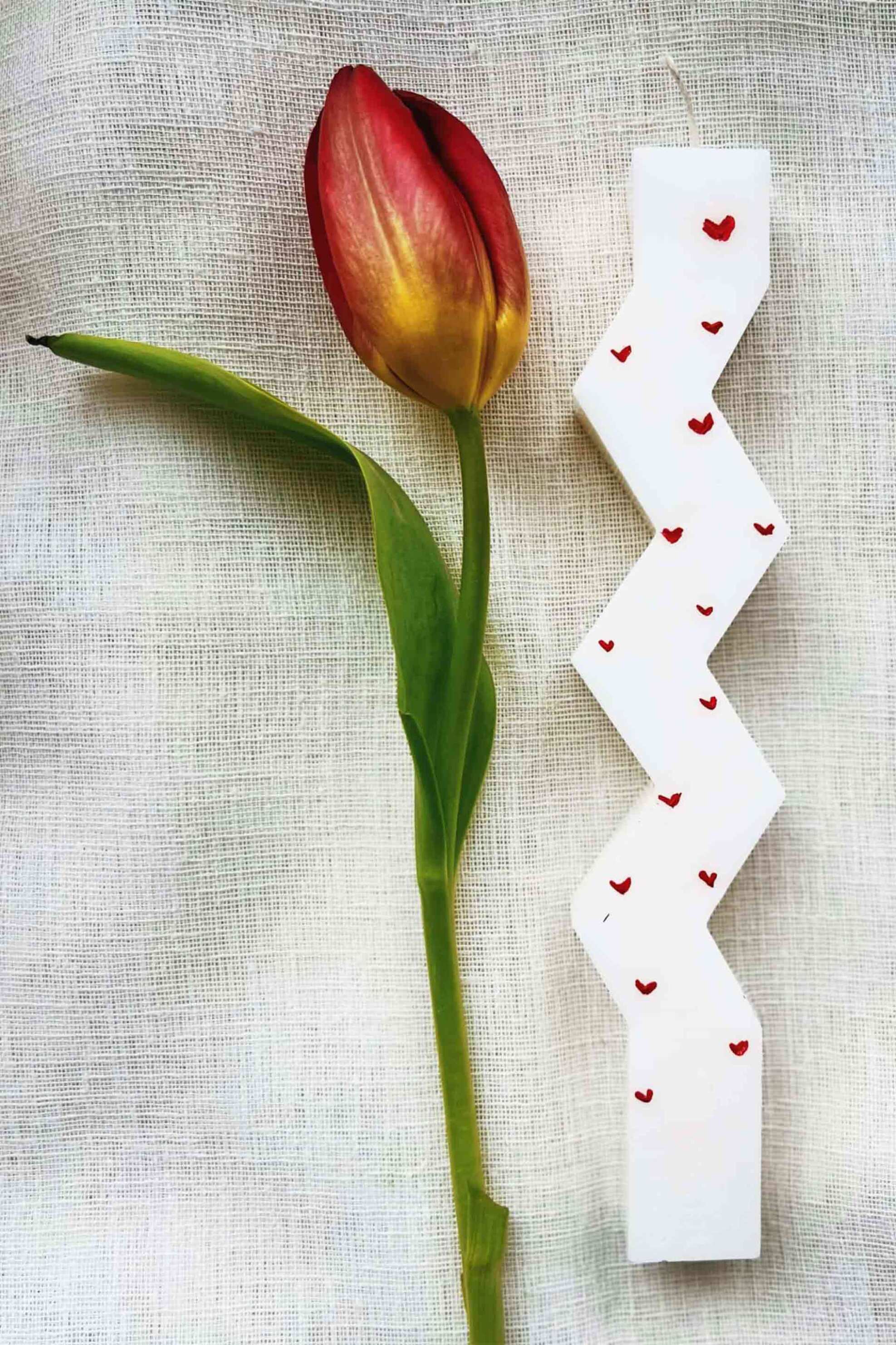 Luxury Candles πασχαλινή χειροποίητη αρωματική λαμπάδα "Hearts" - 0600000000415