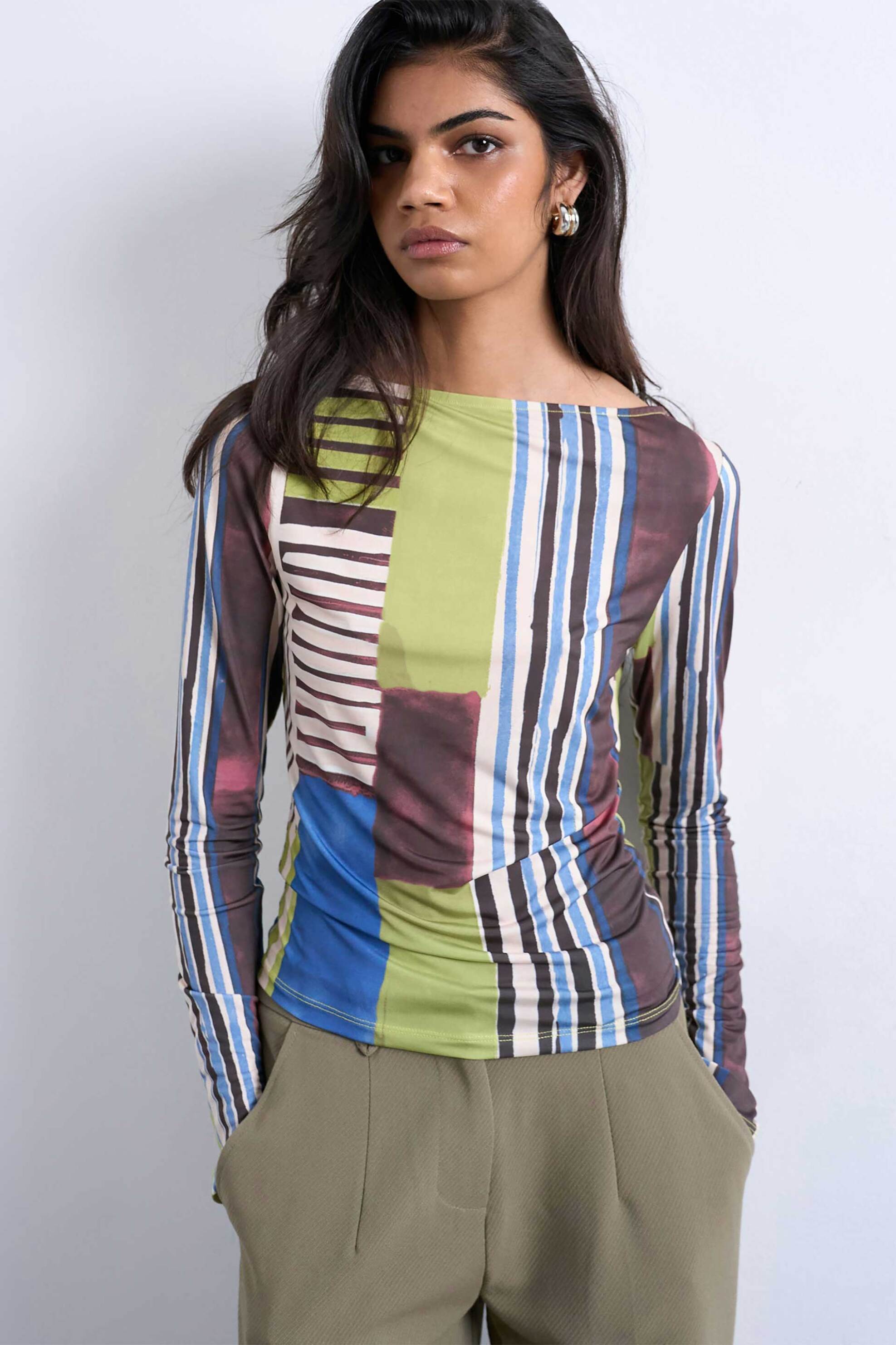 Topshop γυναικεία μπλούζα με ρίγες "Tscaroline" - 31000807 Πολύχρωμο