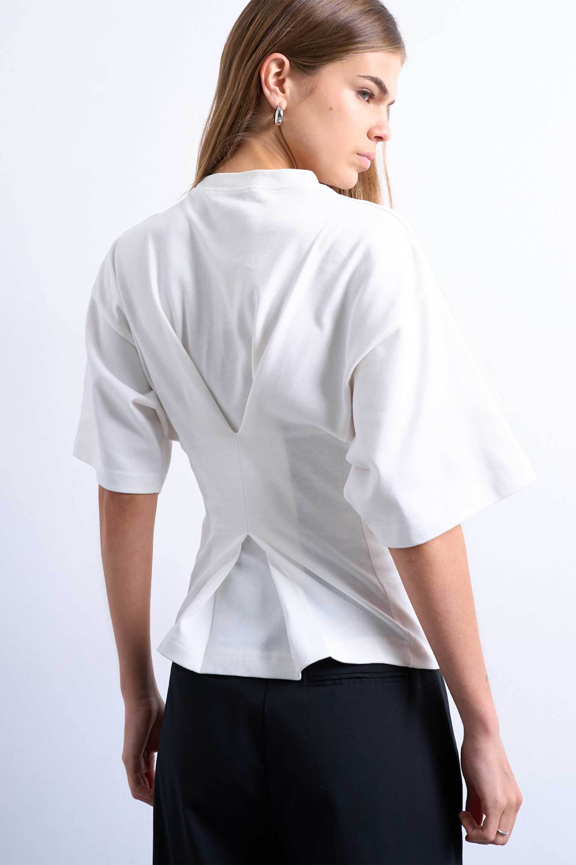 Topshop Γυναικεία Μπλούζα με Έντονους Ώμους Gua - 31001097 Λευκό