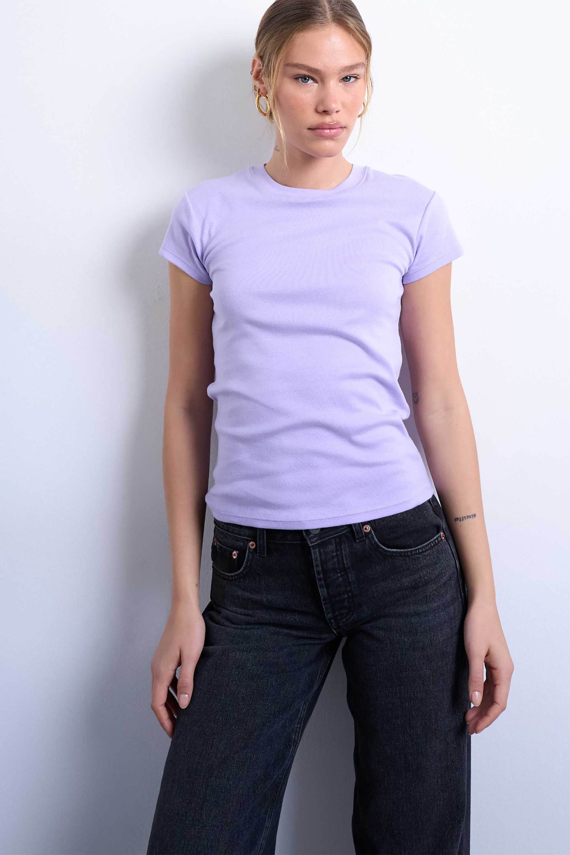 Topshop γυναικείο T-shirt μονόχρωμο "Tseveryday" - 31000138 Λιλά