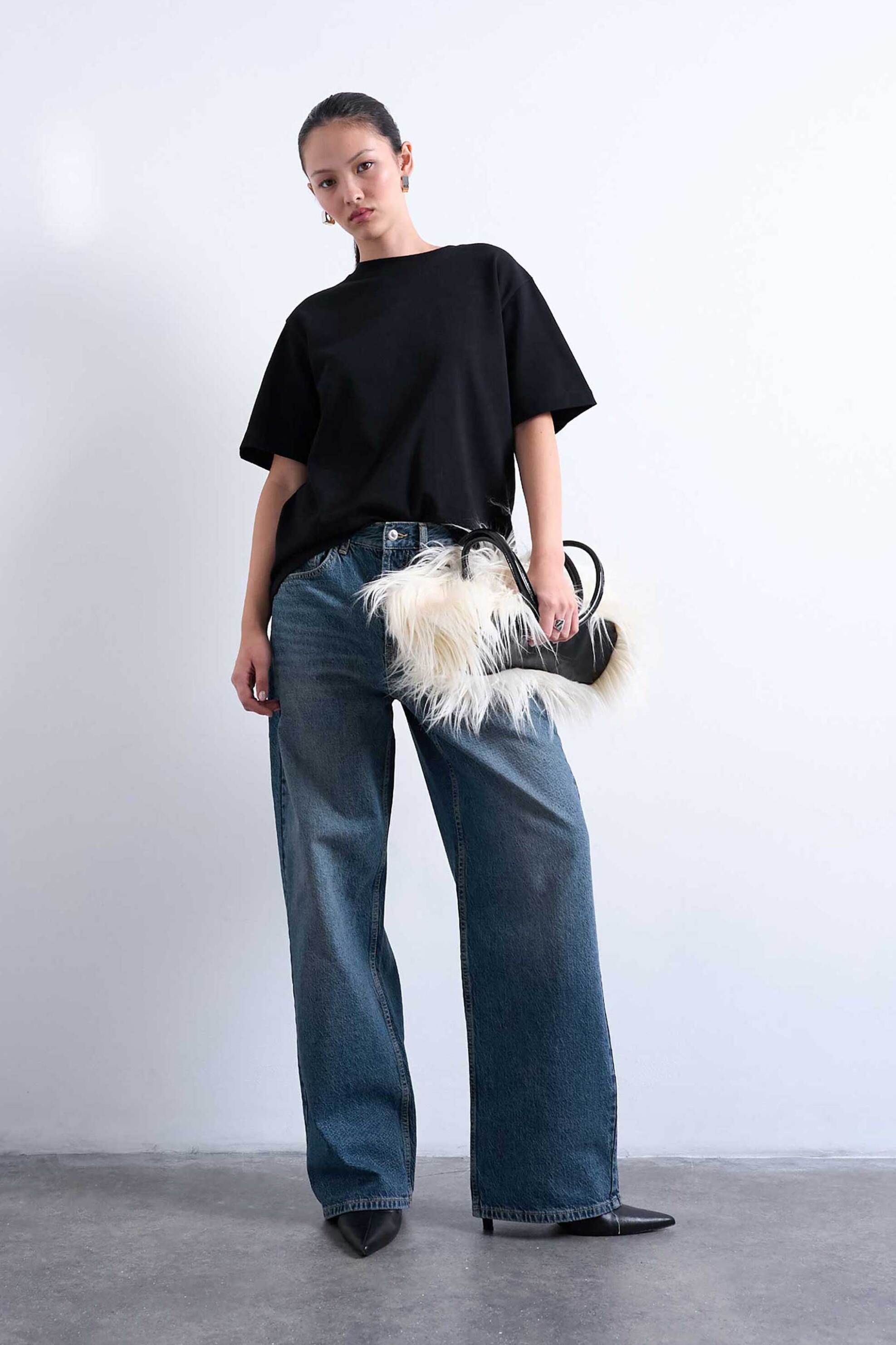 Topshop γυναικείο T-shirt μονόχρωμο "Tspremium" - 31000209 Μαύρο