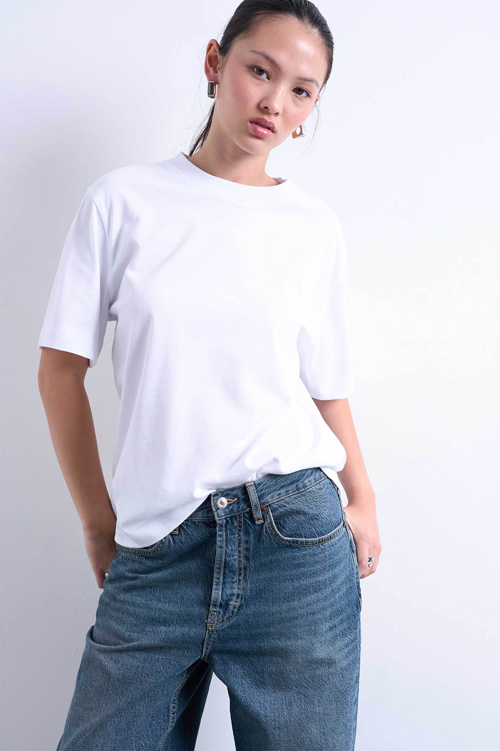 Topshop γυναικείο T-shirt μονόχρωμο "Tspremium" - 31000209 Λευκό