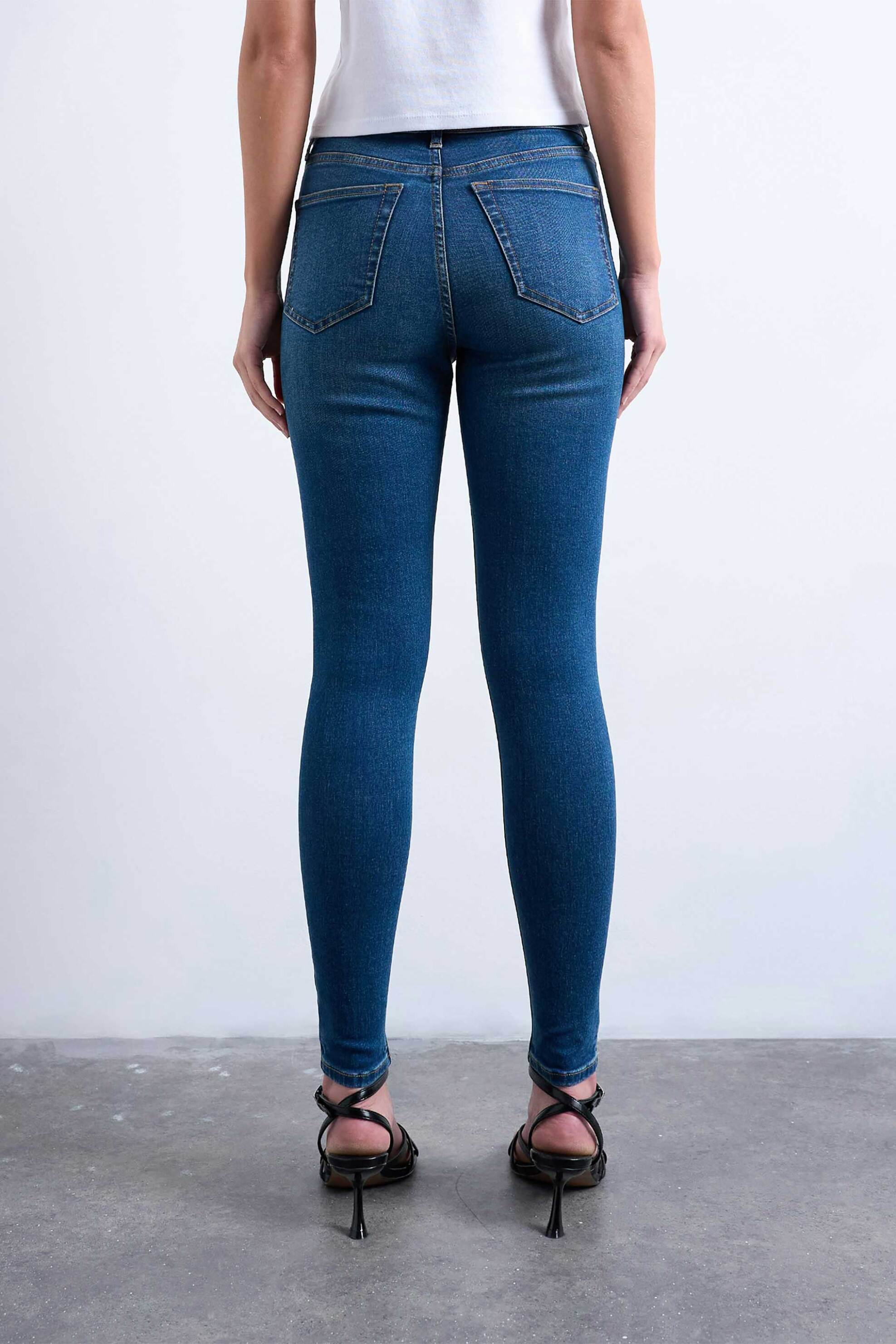 Topshop γυναικείο ψηλόμεσο τζιν παντελόνι Skinny Fit "Tsjamie" - 31000214 Denim Blue φωτογραφία