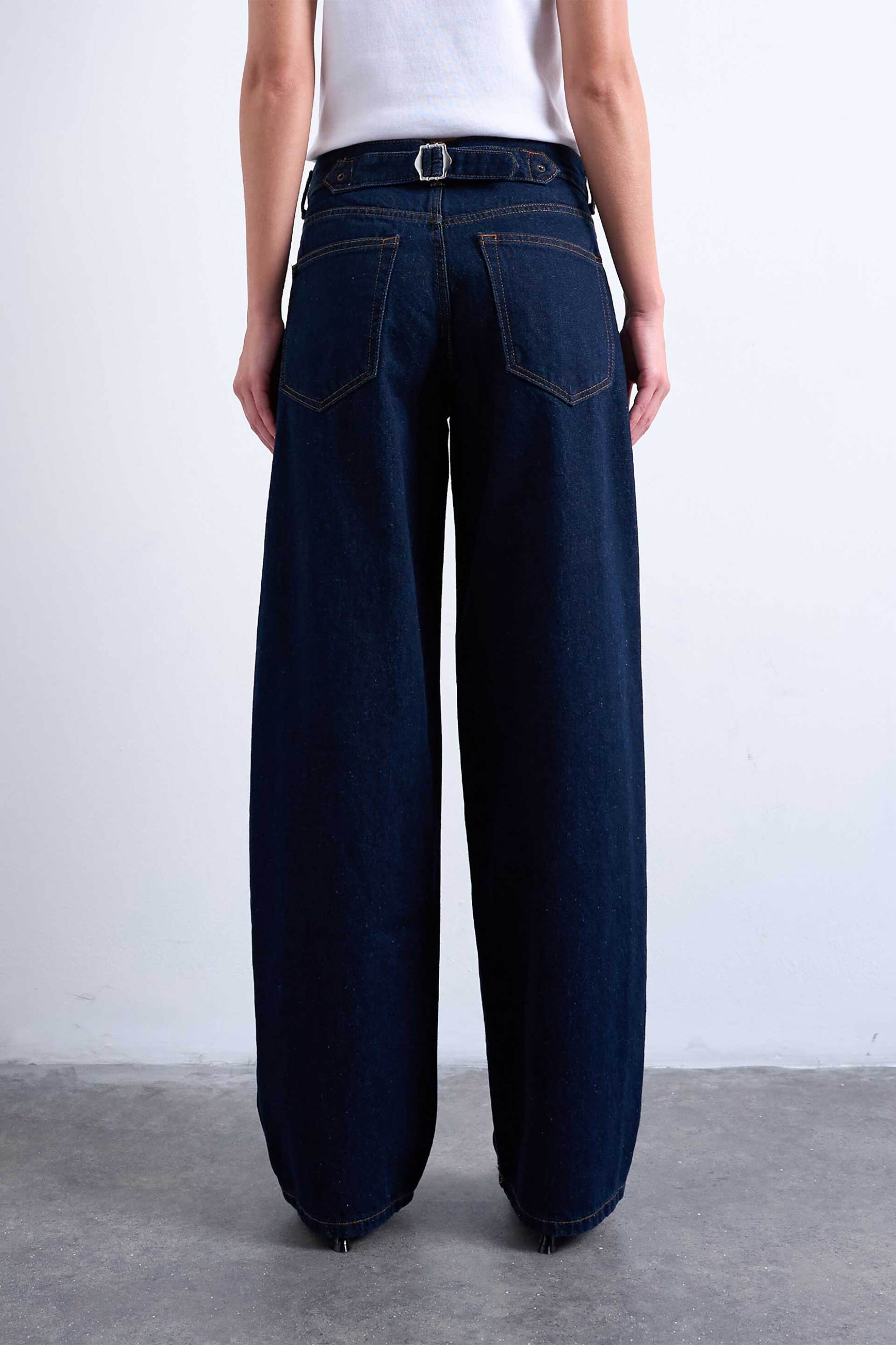 Topshop Γυναικείο Τζιν Παντελόνι Wide Fit Tscinch - 31000238 Denim Blue Σκούρο